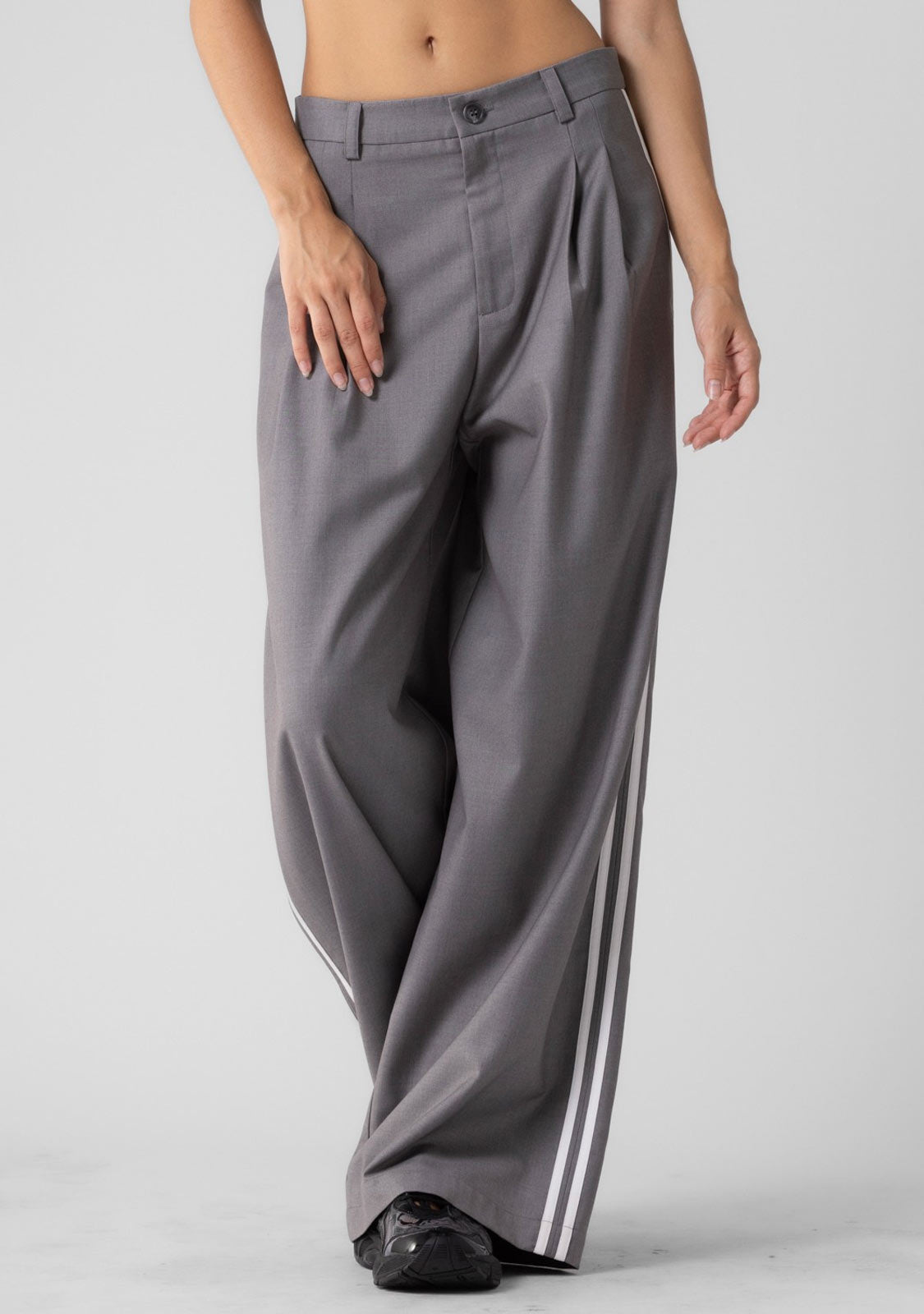 Ladies Woven Side Stripe Wide Pants The Latest Scoop