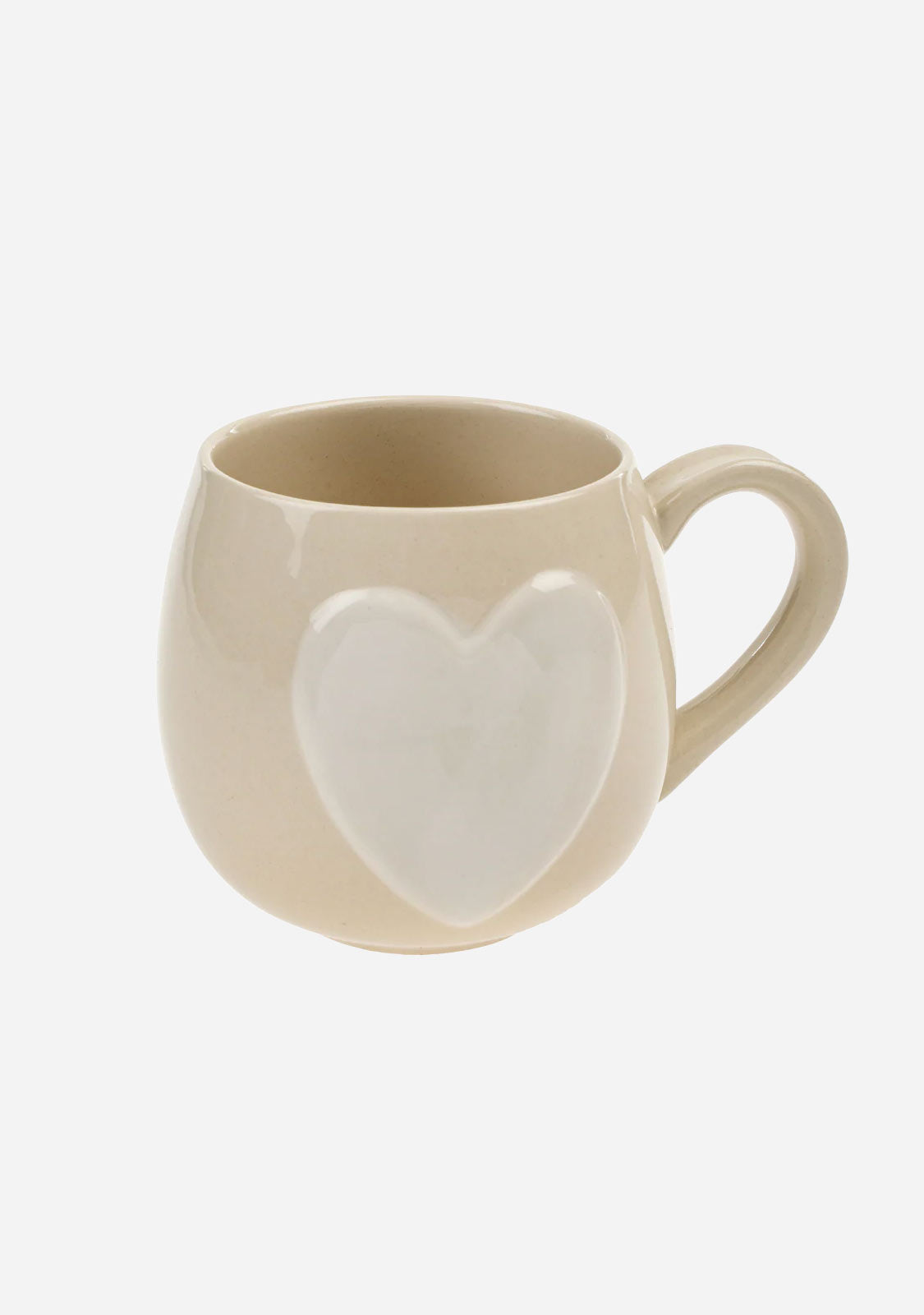 Big Heart Mug Cream and White