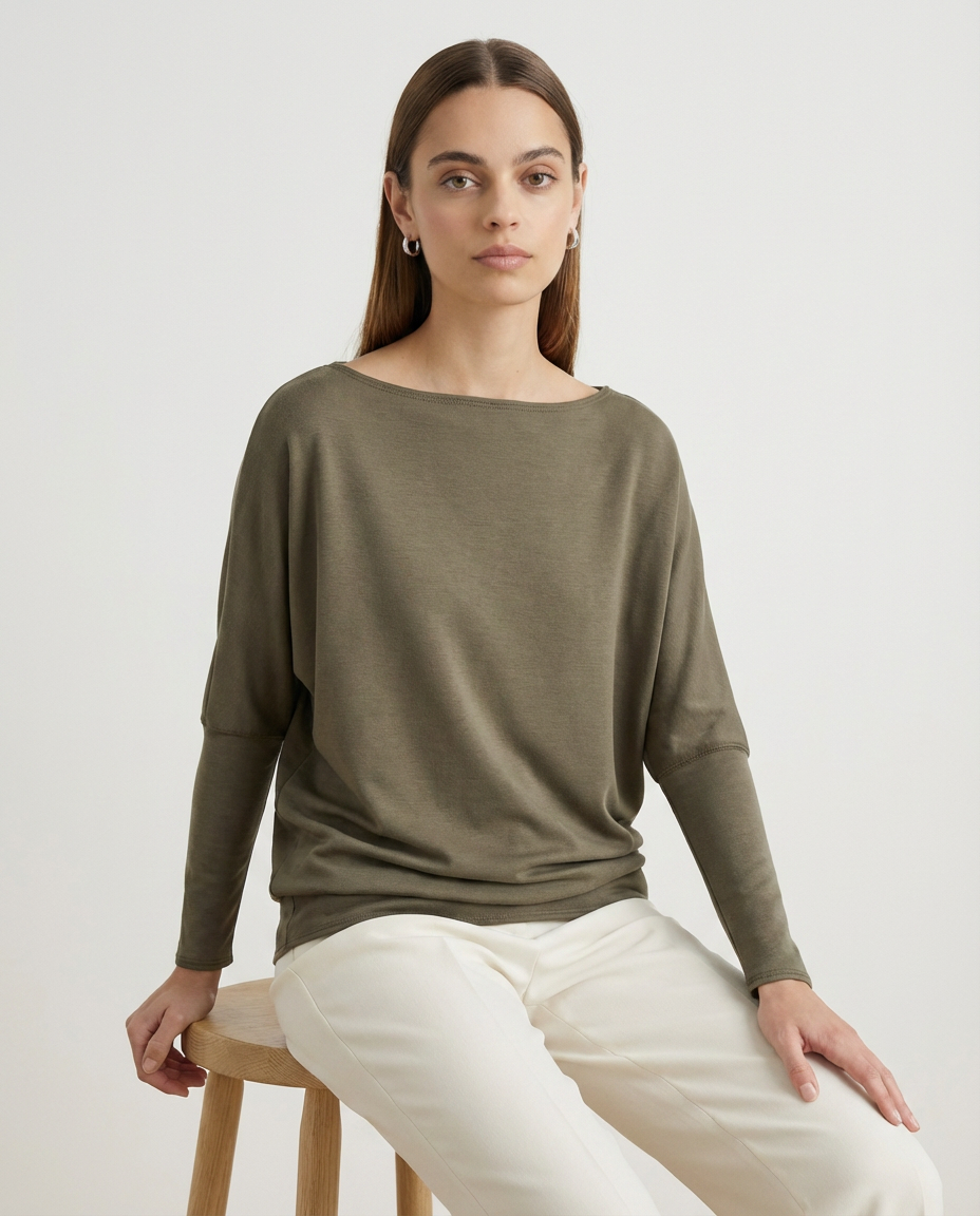 Boatneck Perfect Tunic Olive Charlotte Avery (Jolie Inc.)