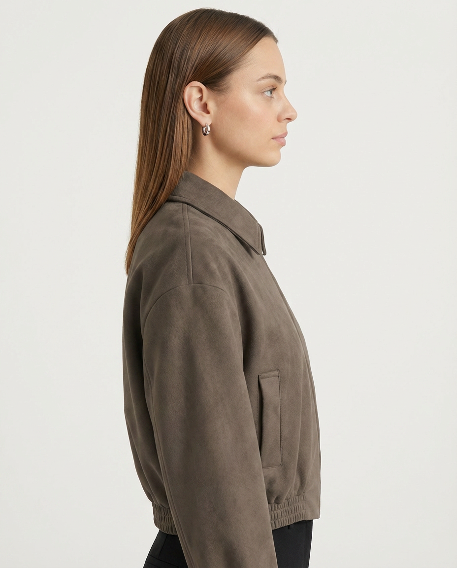 Zip-Up Bomber Jacket Olive/Green