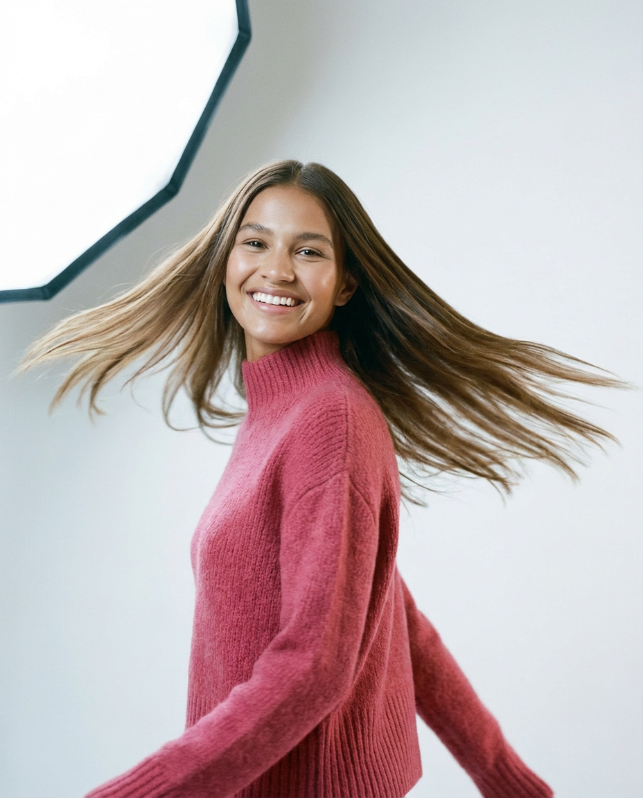 Boxy Mock Neck Sweater Cabernet