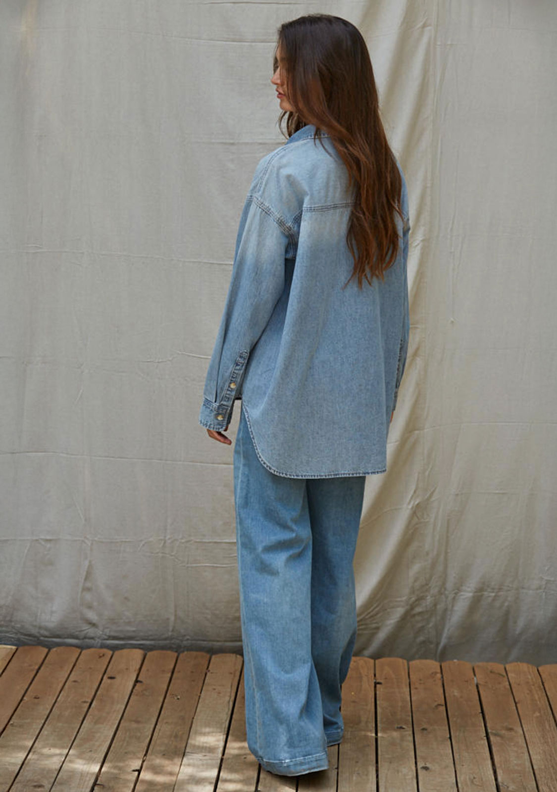 Chemise en denim bleu Brookings à boutons