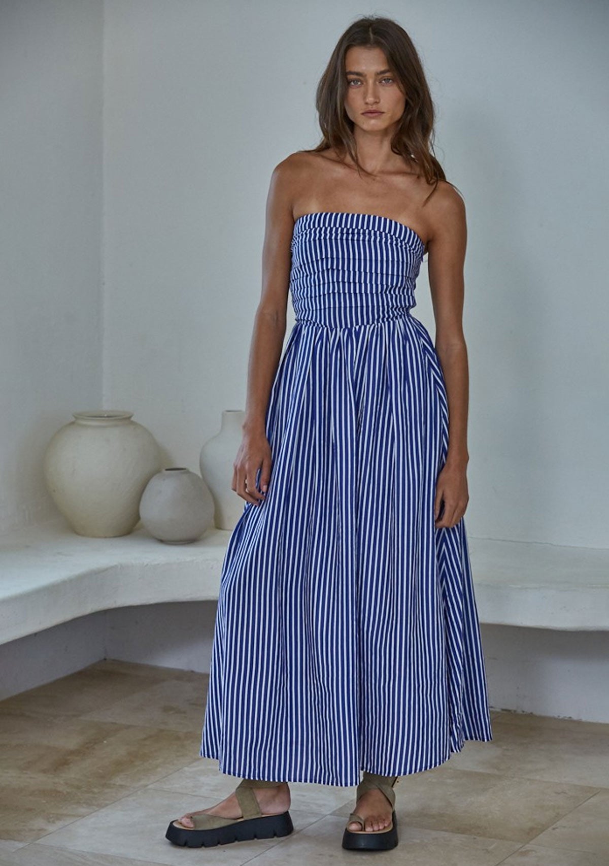 Promenade Dress Denim Blue
