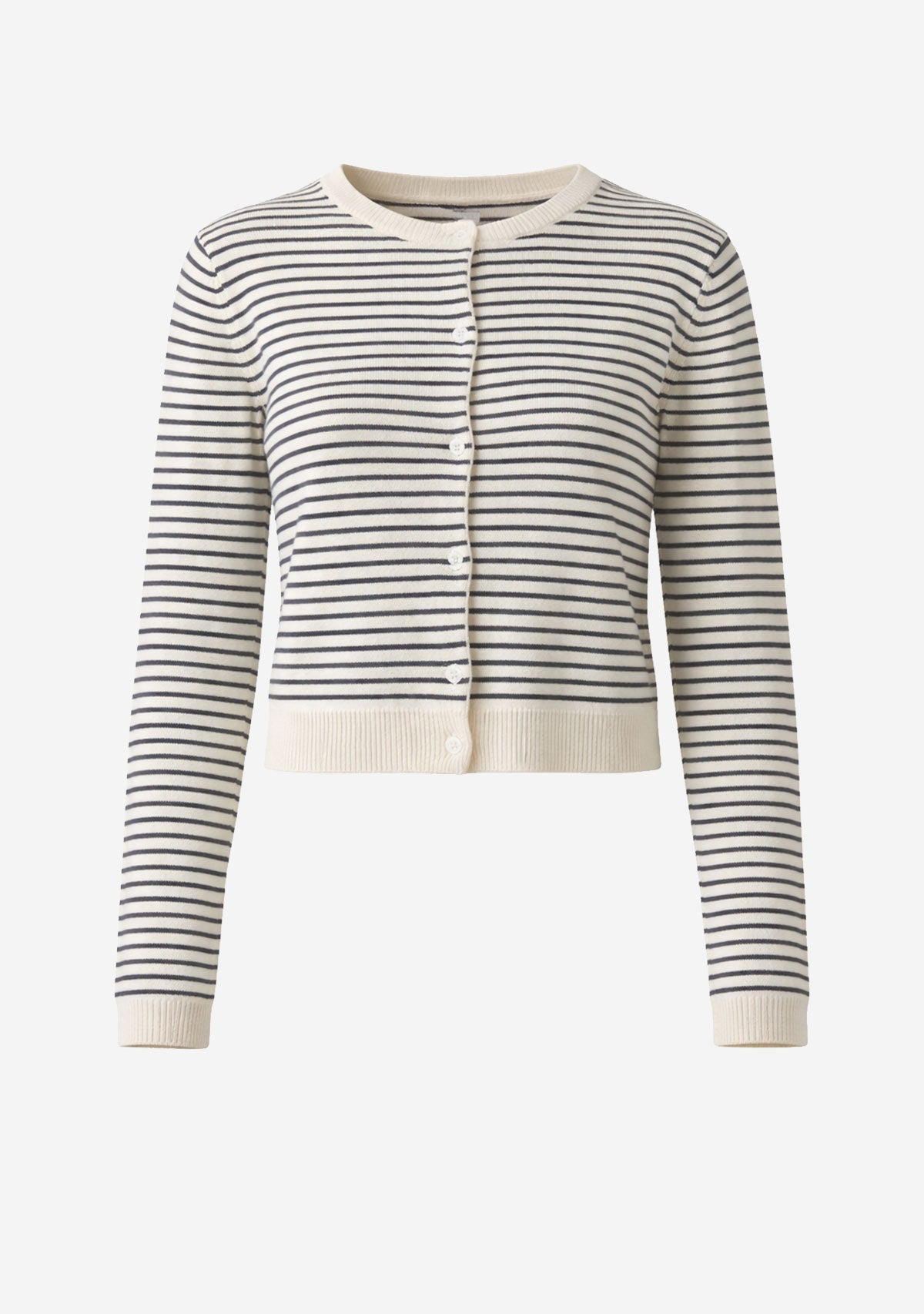 Parisen Striped Cardigan Top Natural Black By Together