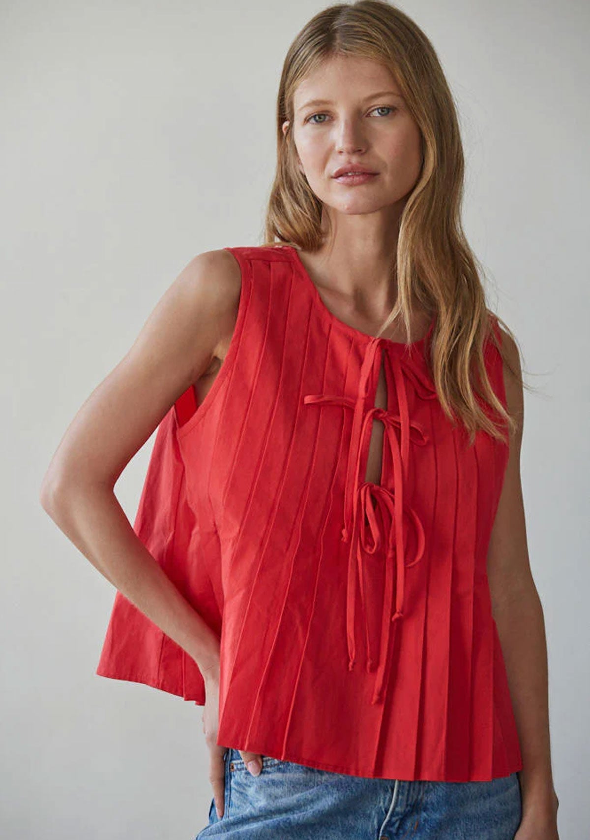 Davina Tie Top Red By Together