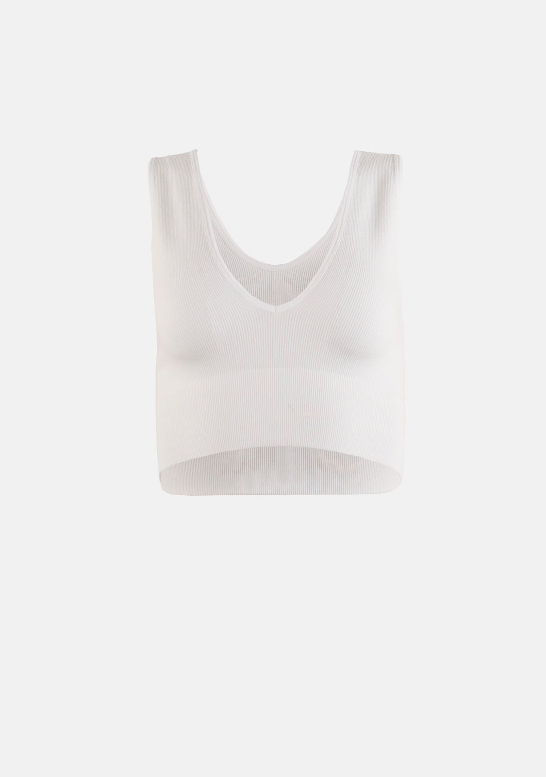 Seamless Ribbed V Neck Crop Tank