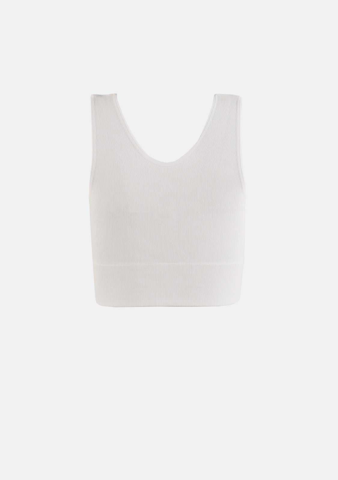 Seamless Ribbed V Neck Crop Tank