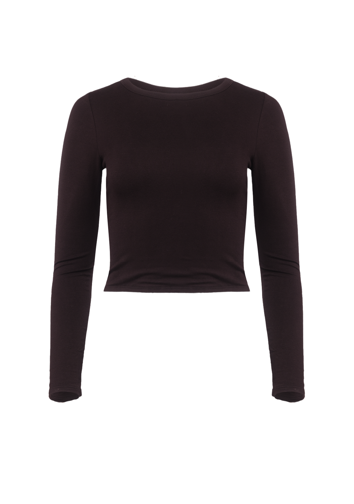 Twist Back L/S Crop Top Black