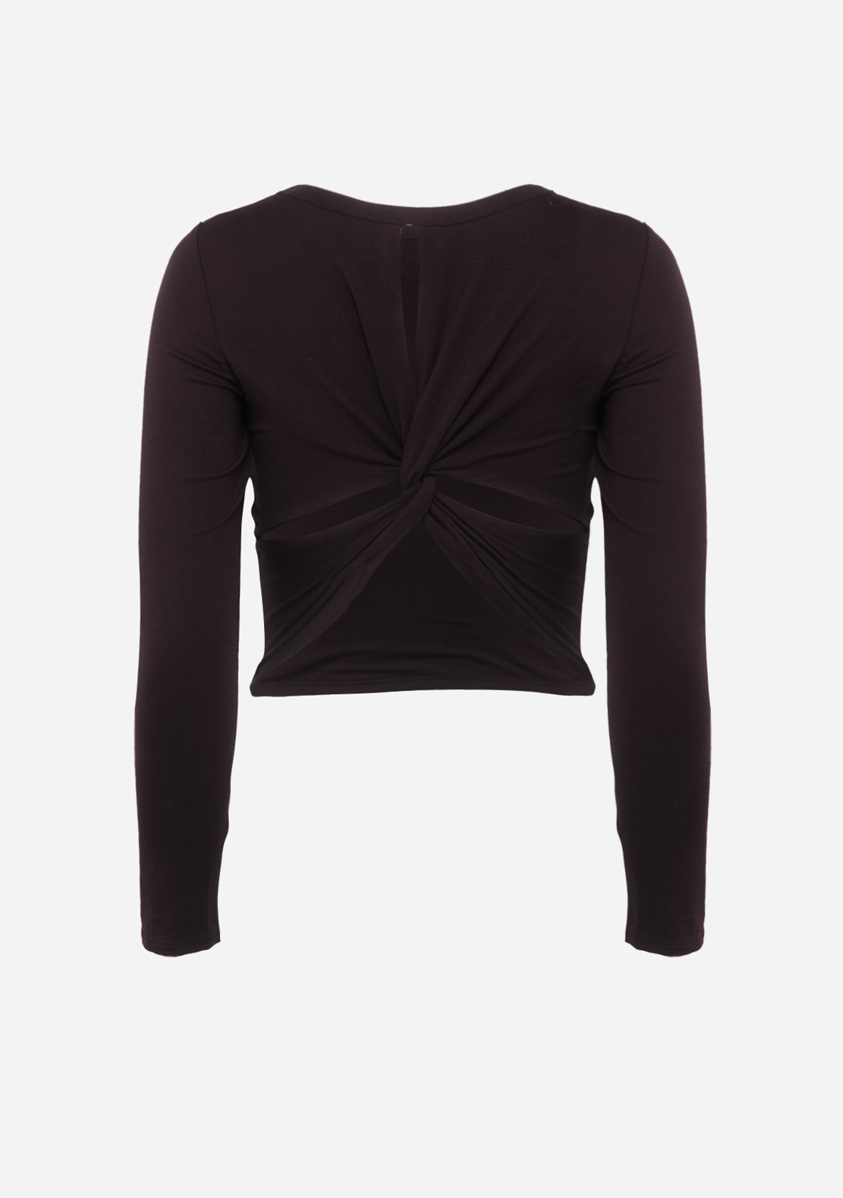 Twist Back L/S Crop Top Black
