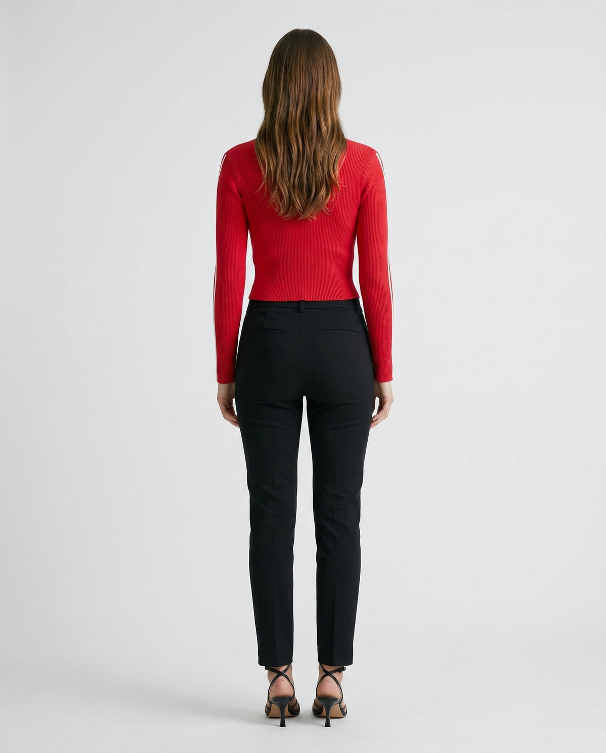 Cropped Zip Front Cardigan Red Slow High