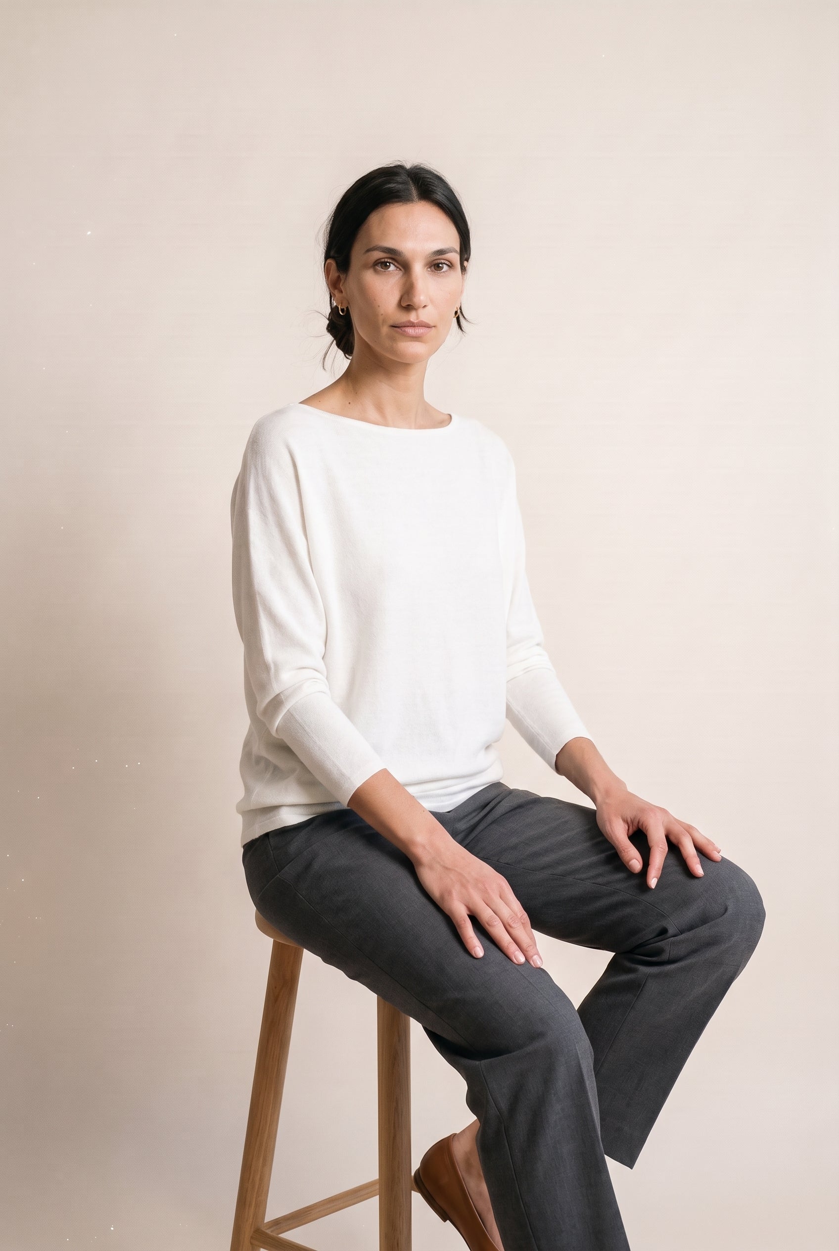 Off Shoulder Dolman Slv Tunic Ivory