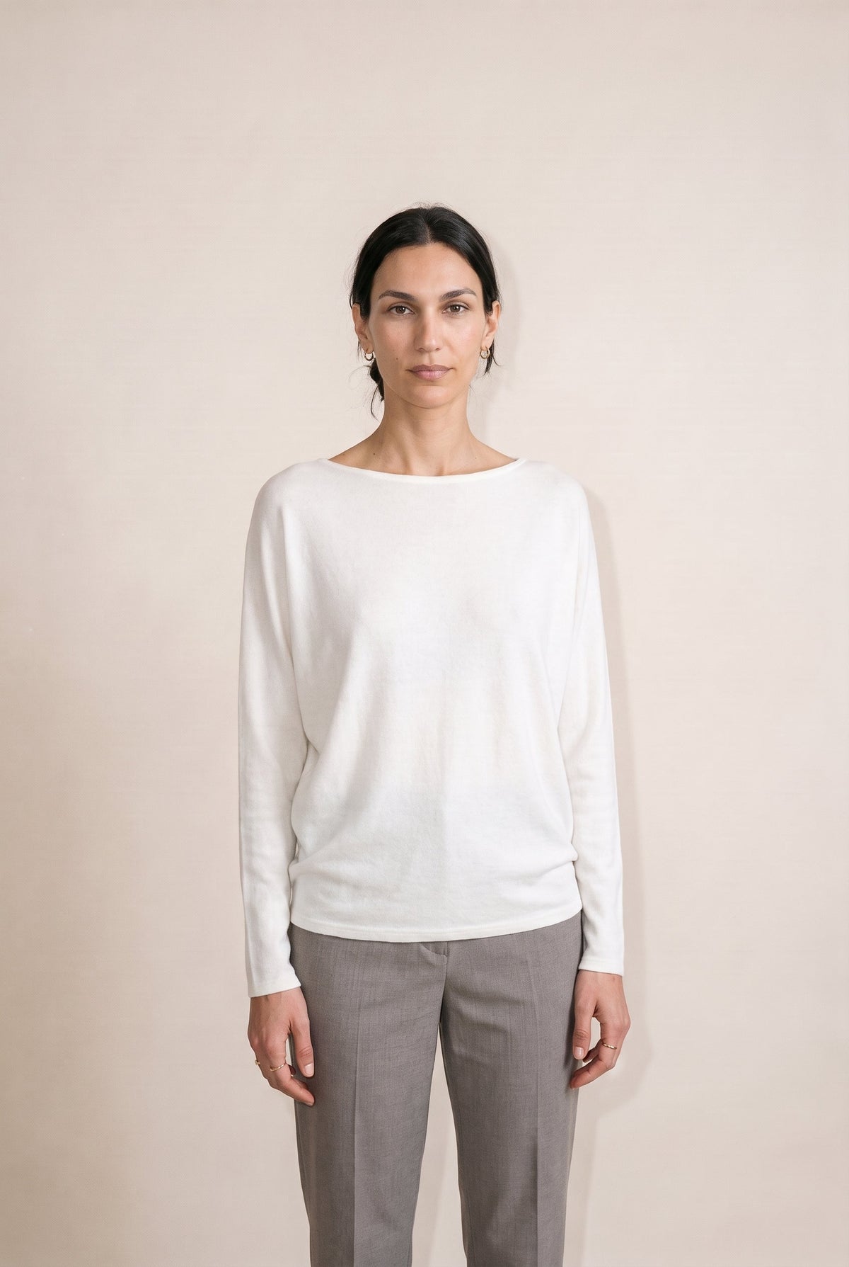 Off Shoulder Dolman Slv Tunic Ivory audrey