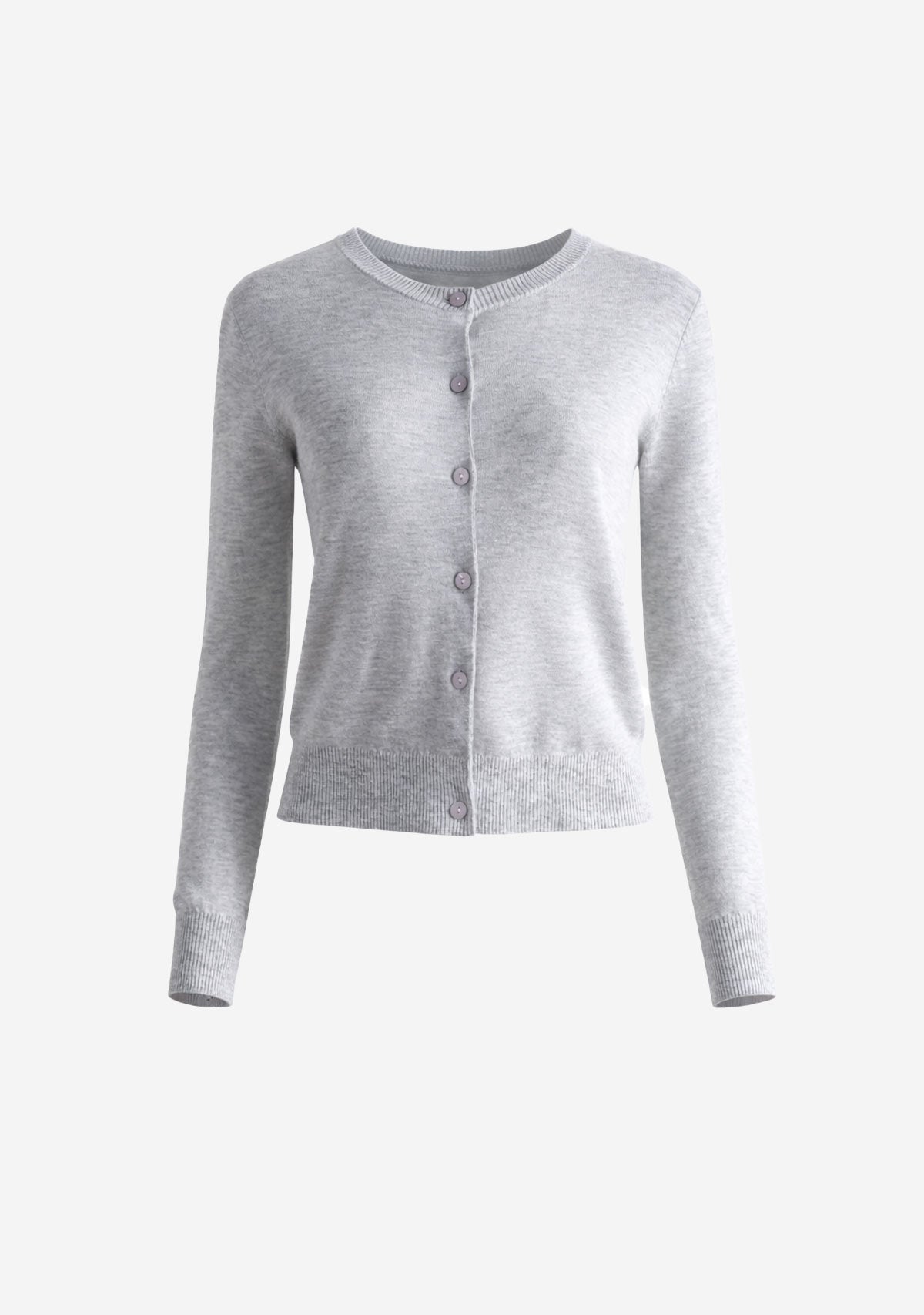 Classic Button Front Cardigan Gray
