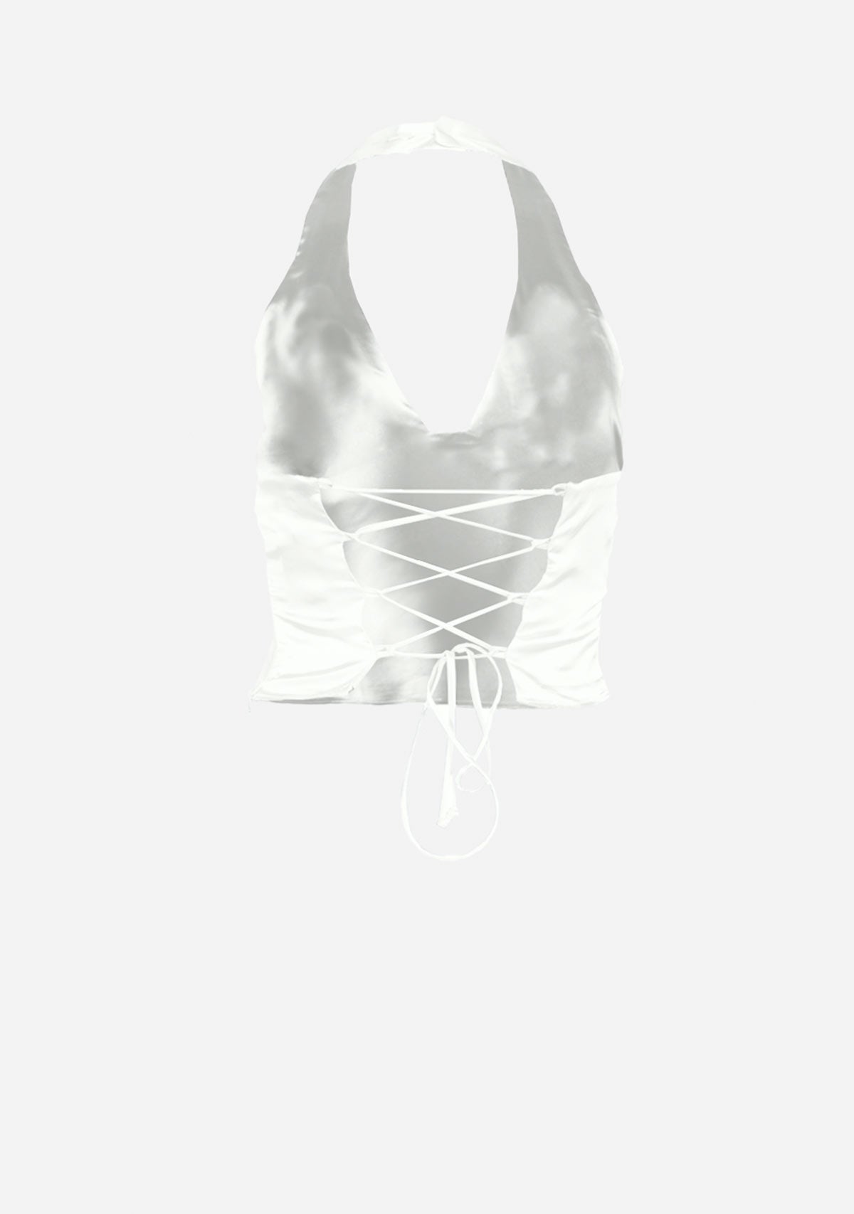 Satin Plunge Halter Top Cotton Candy LA
