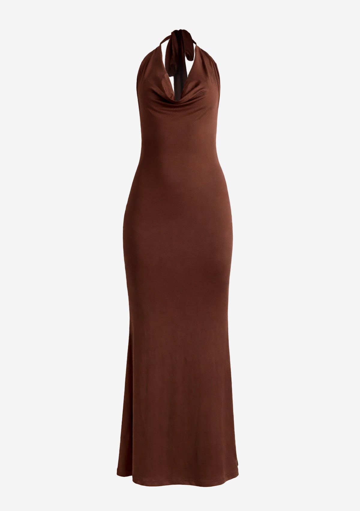 Cowl Neck Maxi Dress Coffee/Brown