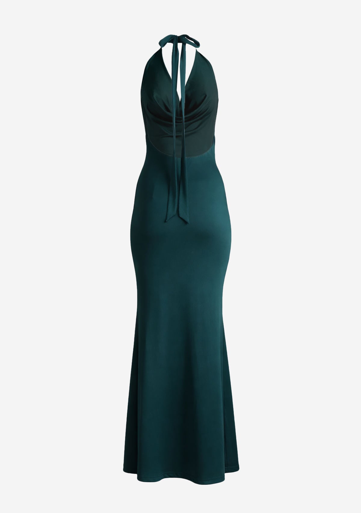 Cowl Neck Maxi Dress Gray/Green