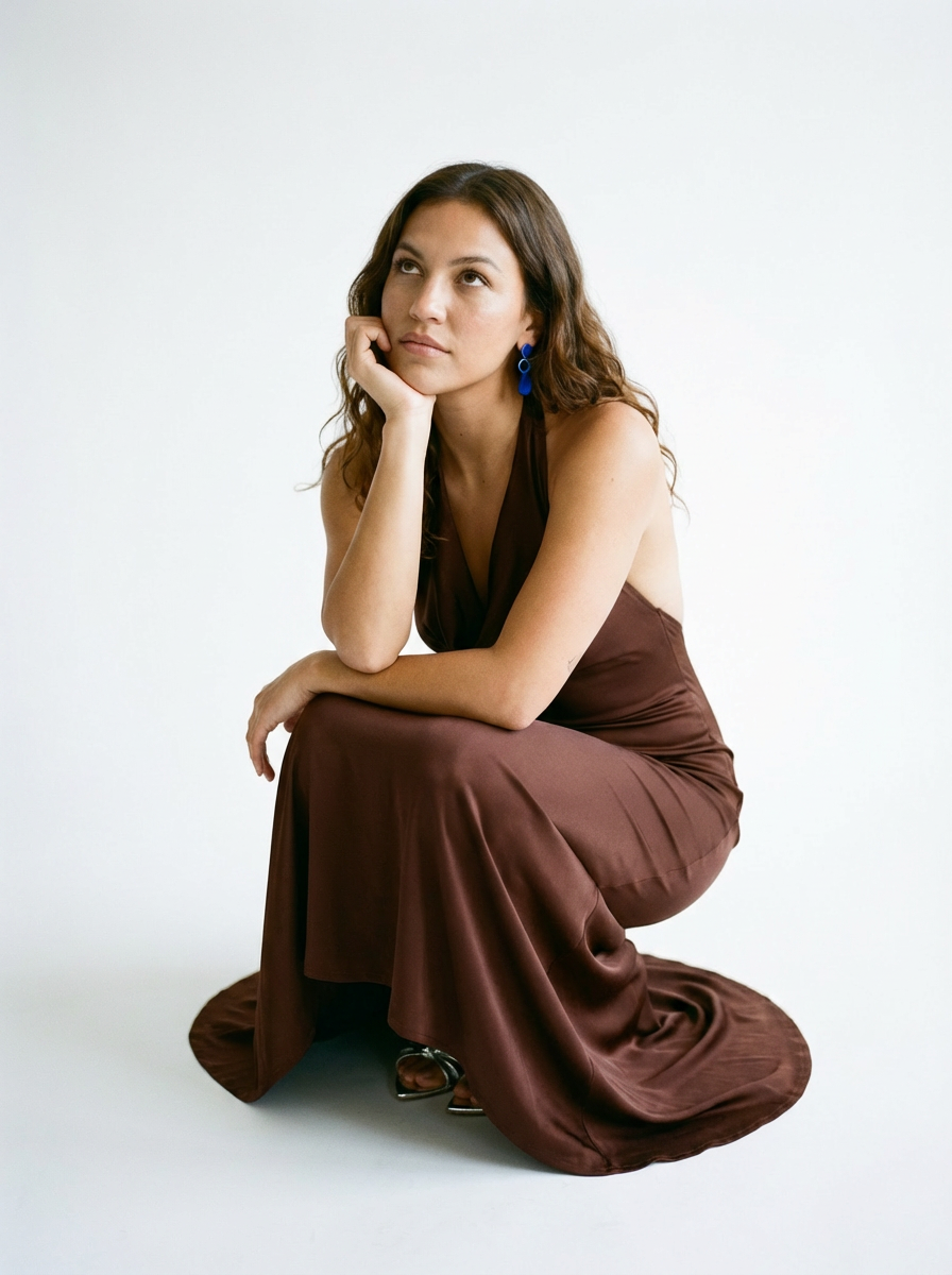 Cowl Neck Maxi Dress Coffee/Brown