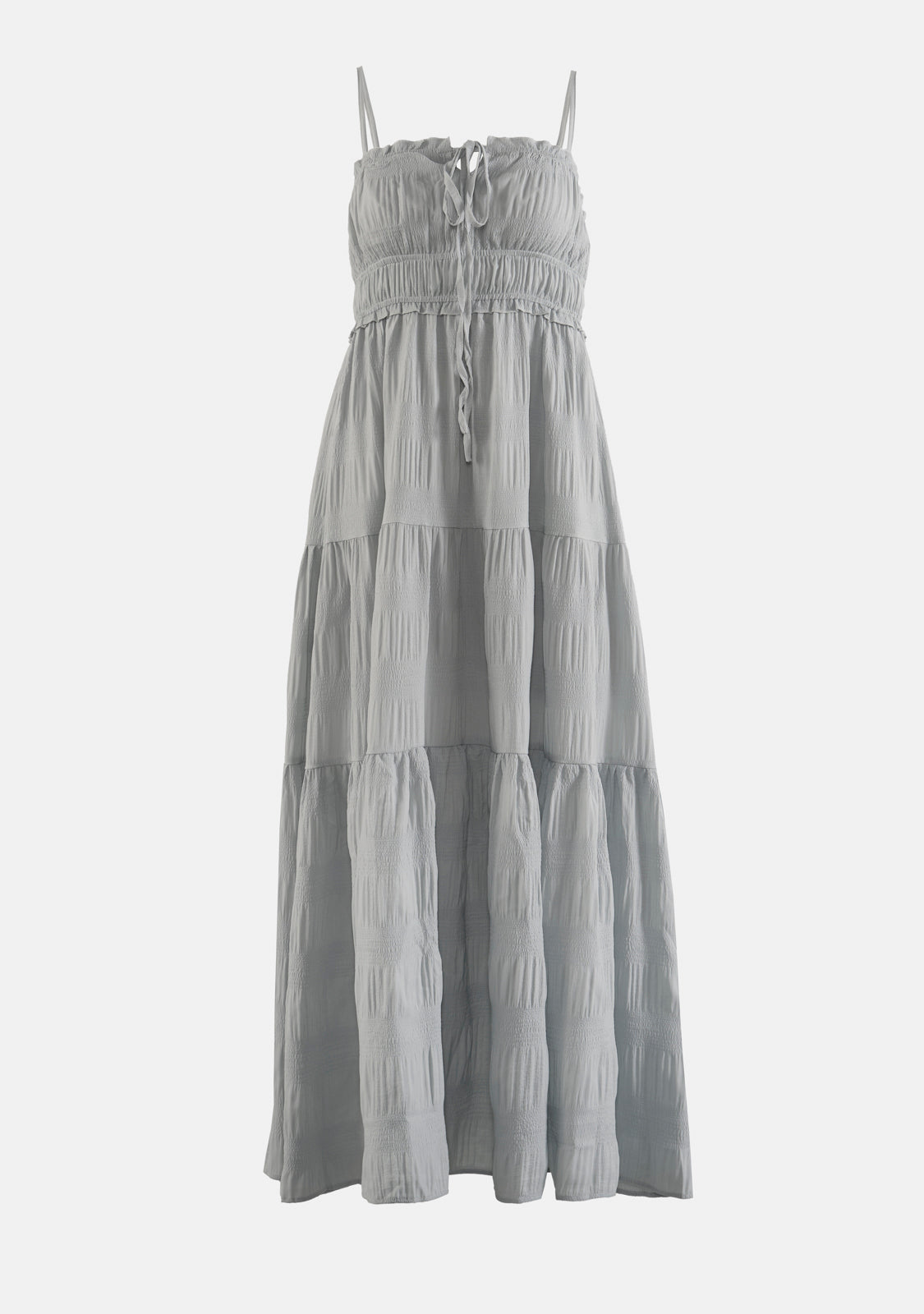 Crinkle Textured Front Tied Maxi Dress