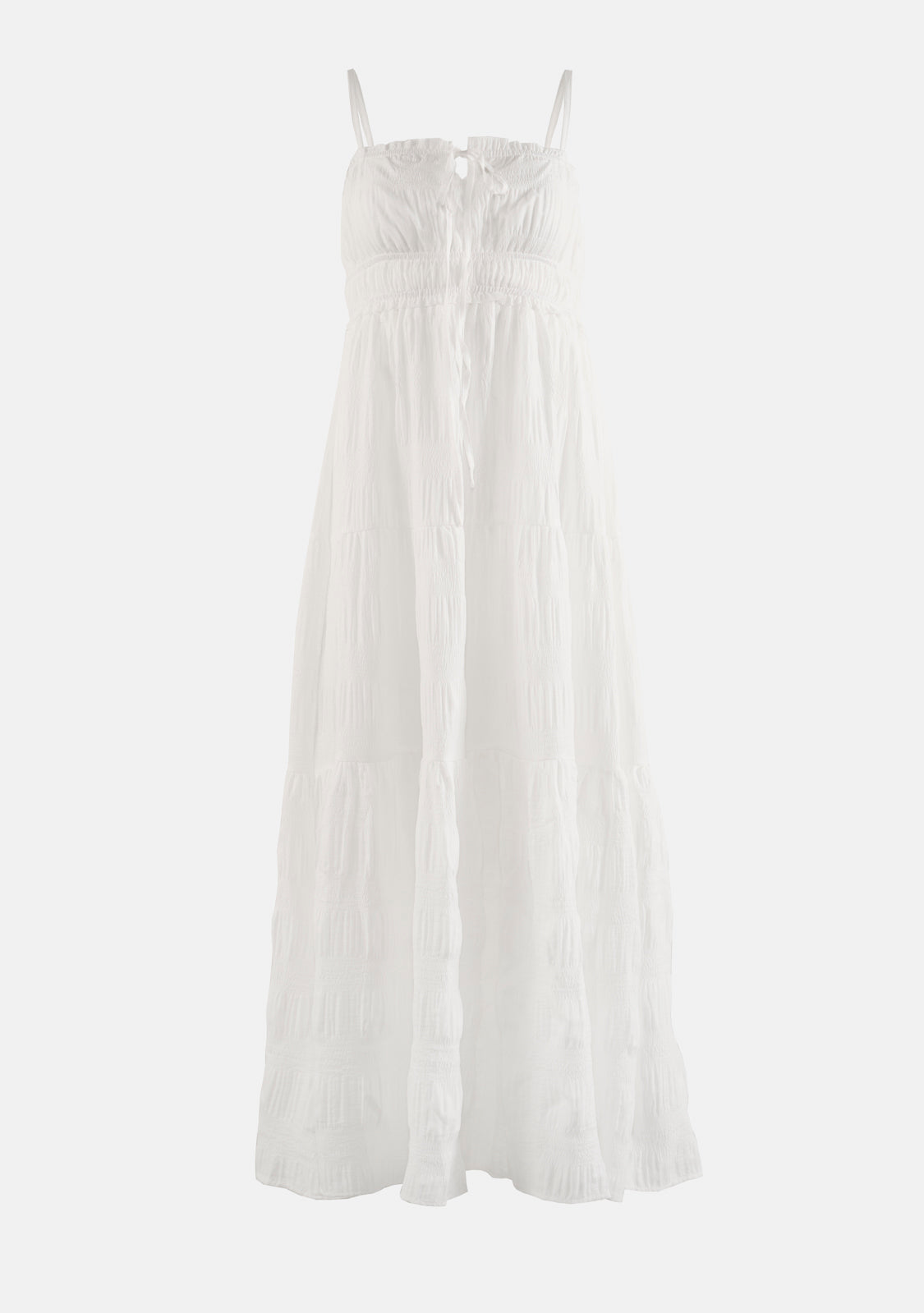 Crinkle Textured Front Tied Maxi Dress