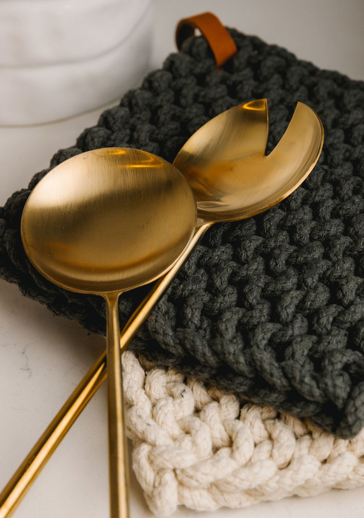 Assortiment de maniques en coton crocheté