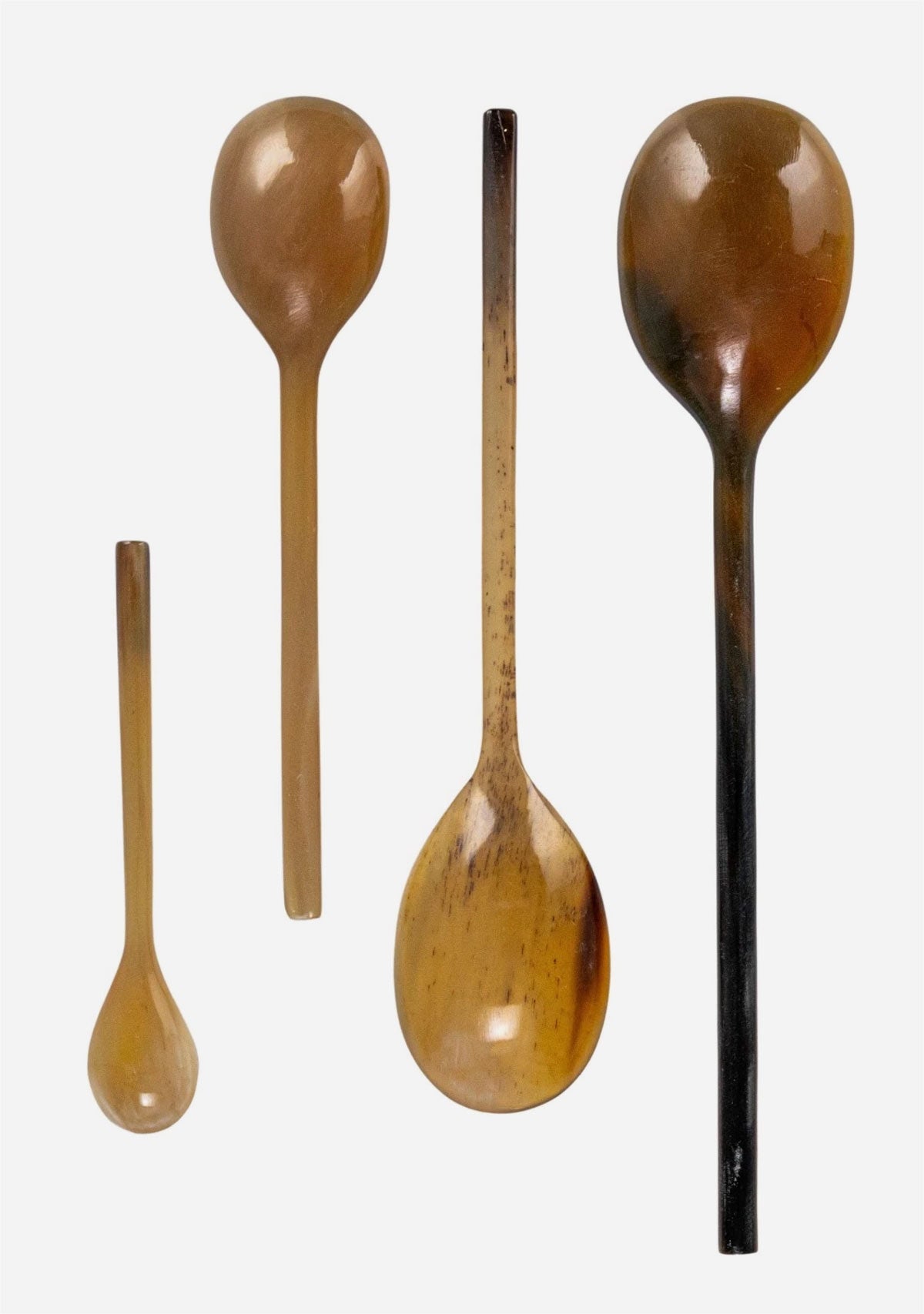 Natural Horn Measuring Spoons, Set Of 4 In Drawstring Bag Creative Co-op