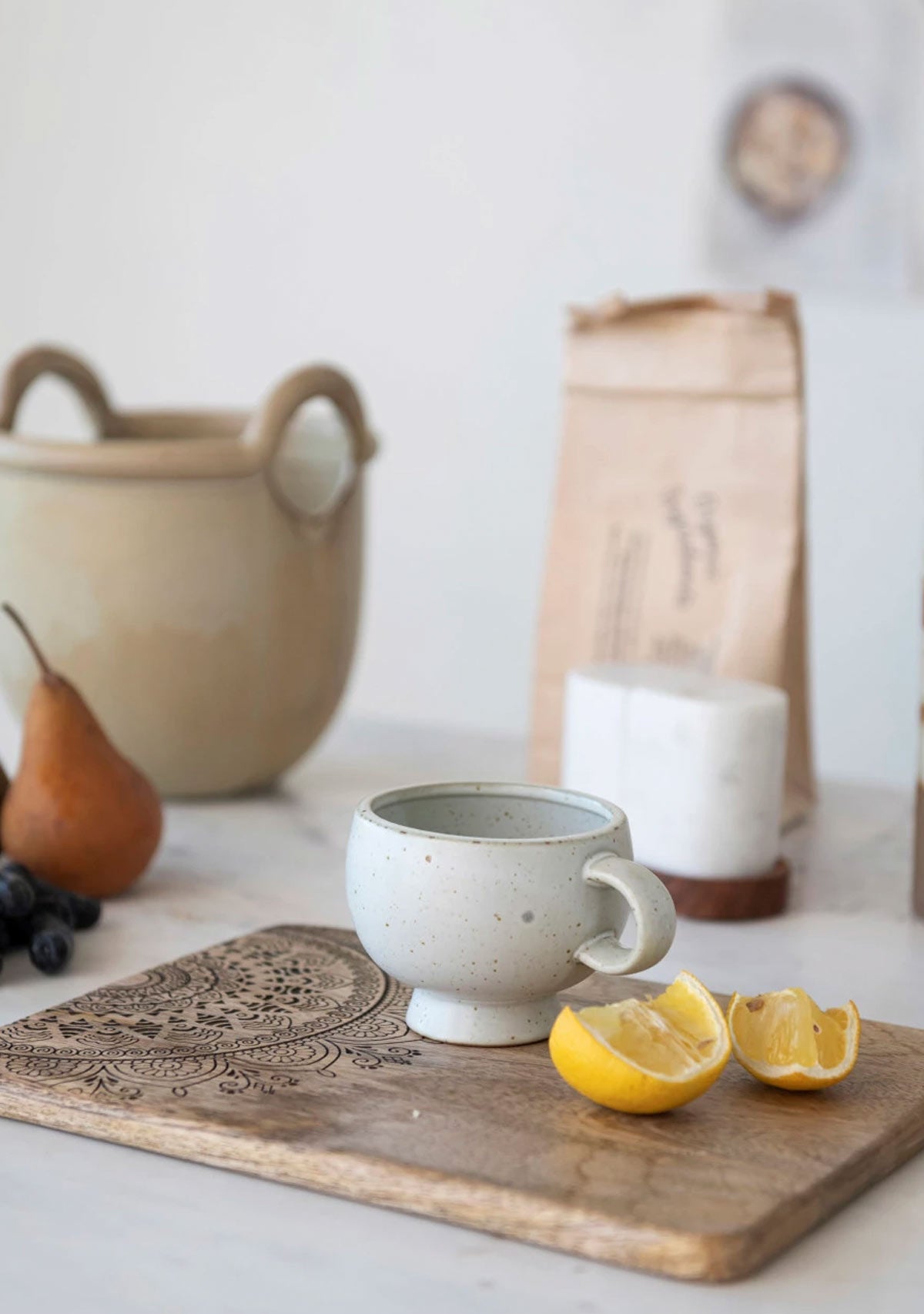 Stoneware Footed Mug Creative Coop