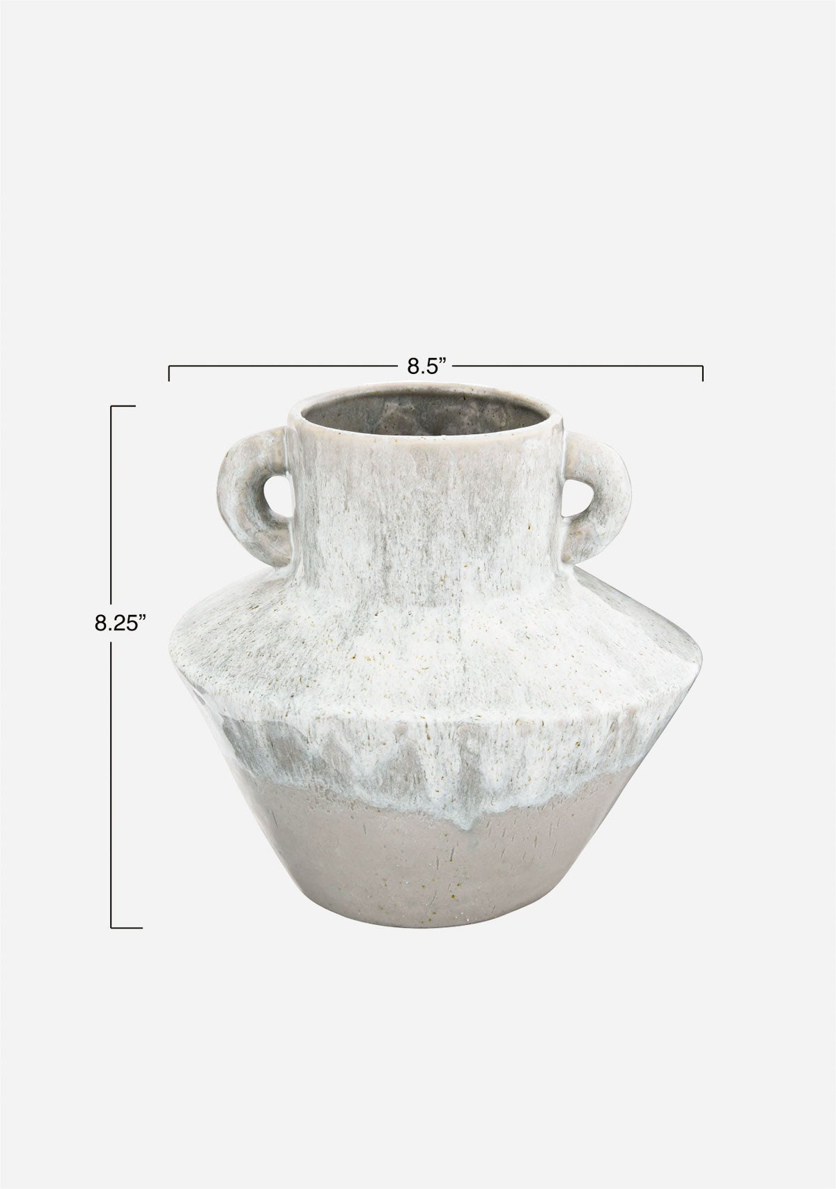 Stoneware Vase Reactive Glaze Light Grey Creative Coop