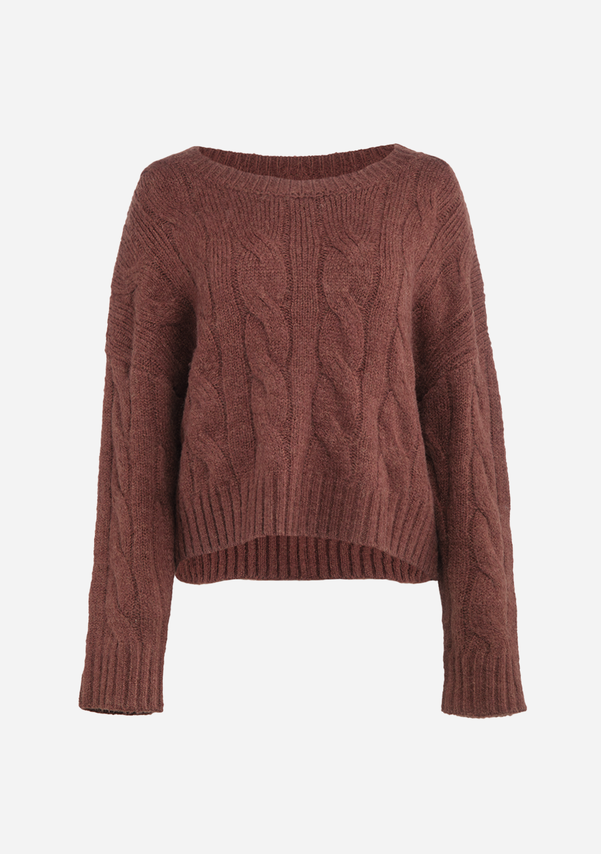 Carol Chunky Cable Knit Sweater Espresso
