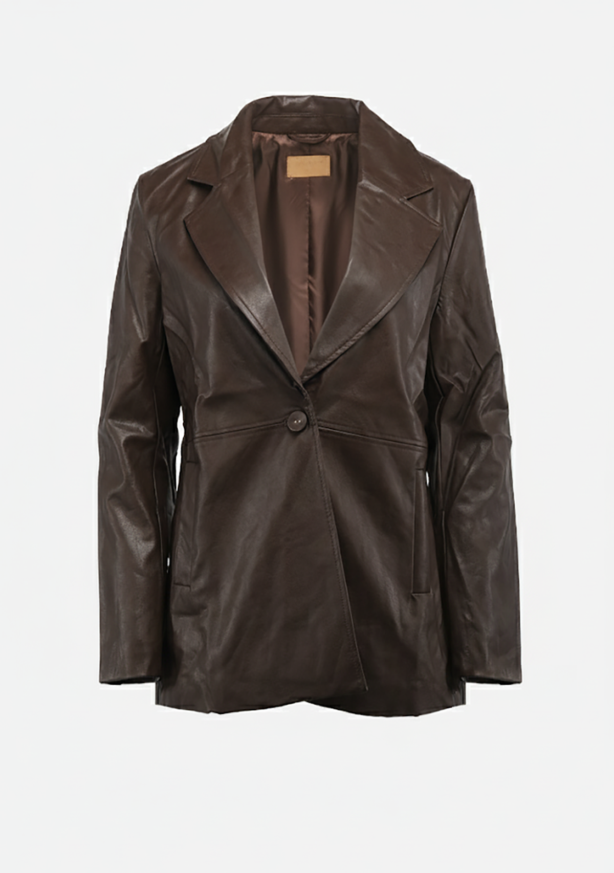 Vianna Vegan Leather Oversized Blazer Espresso