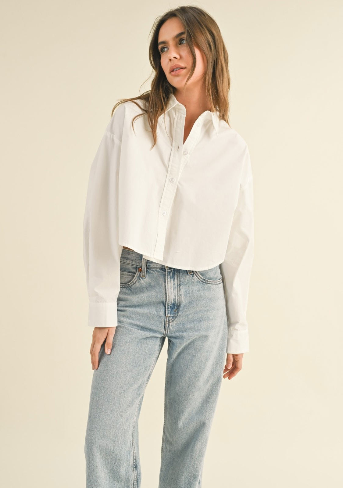 Cropped Button Down Shirt