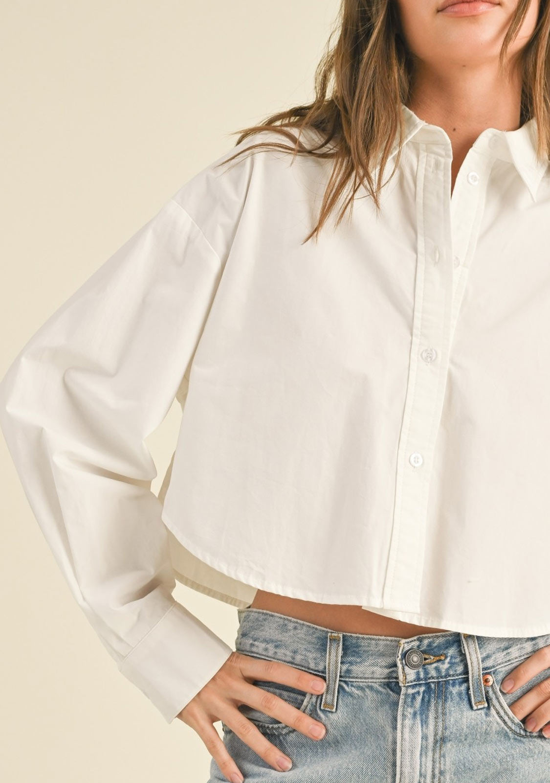 Cropped Button Down Shirt