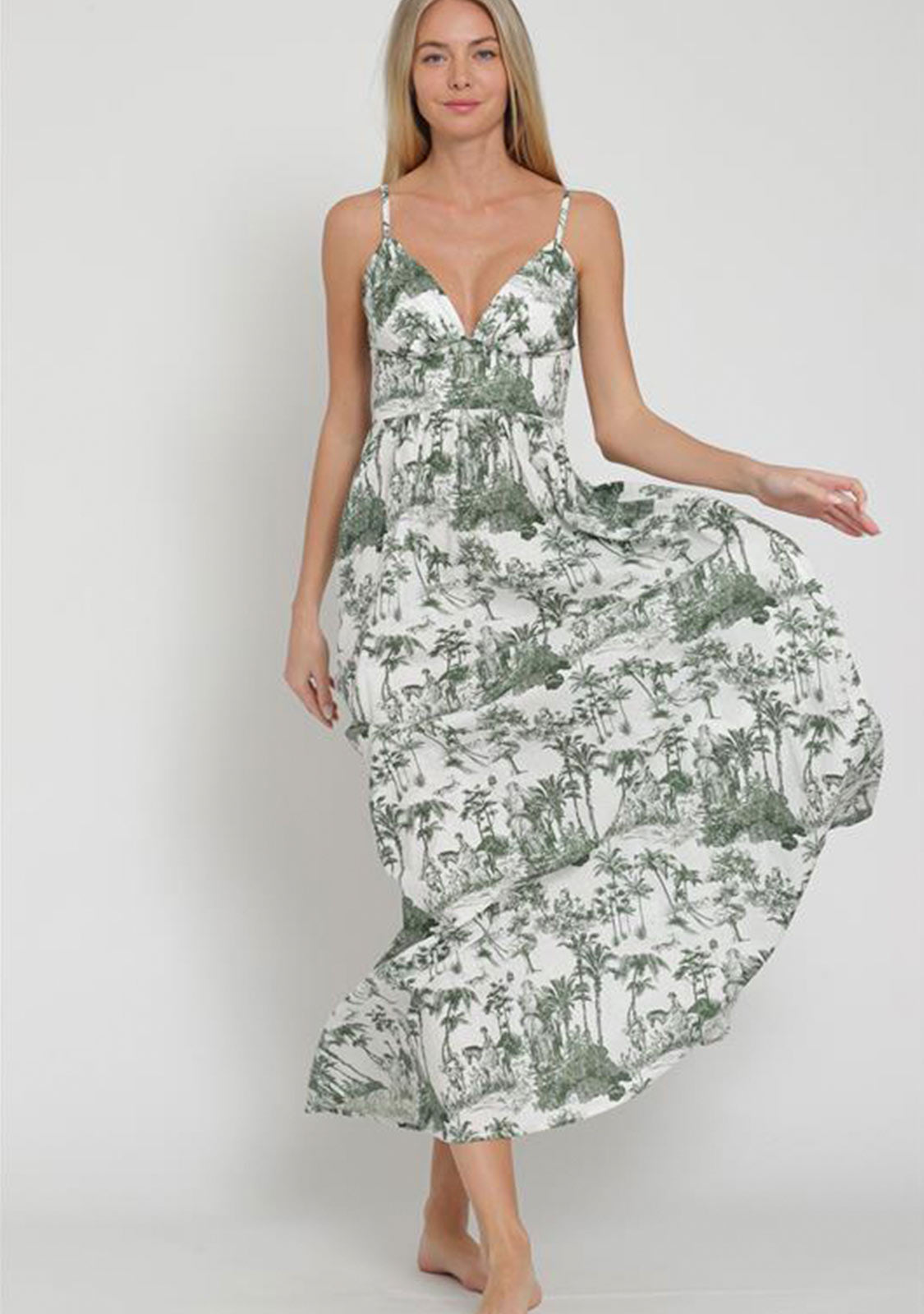 Thin Strap Smocked Back Waisted Maxi Dress