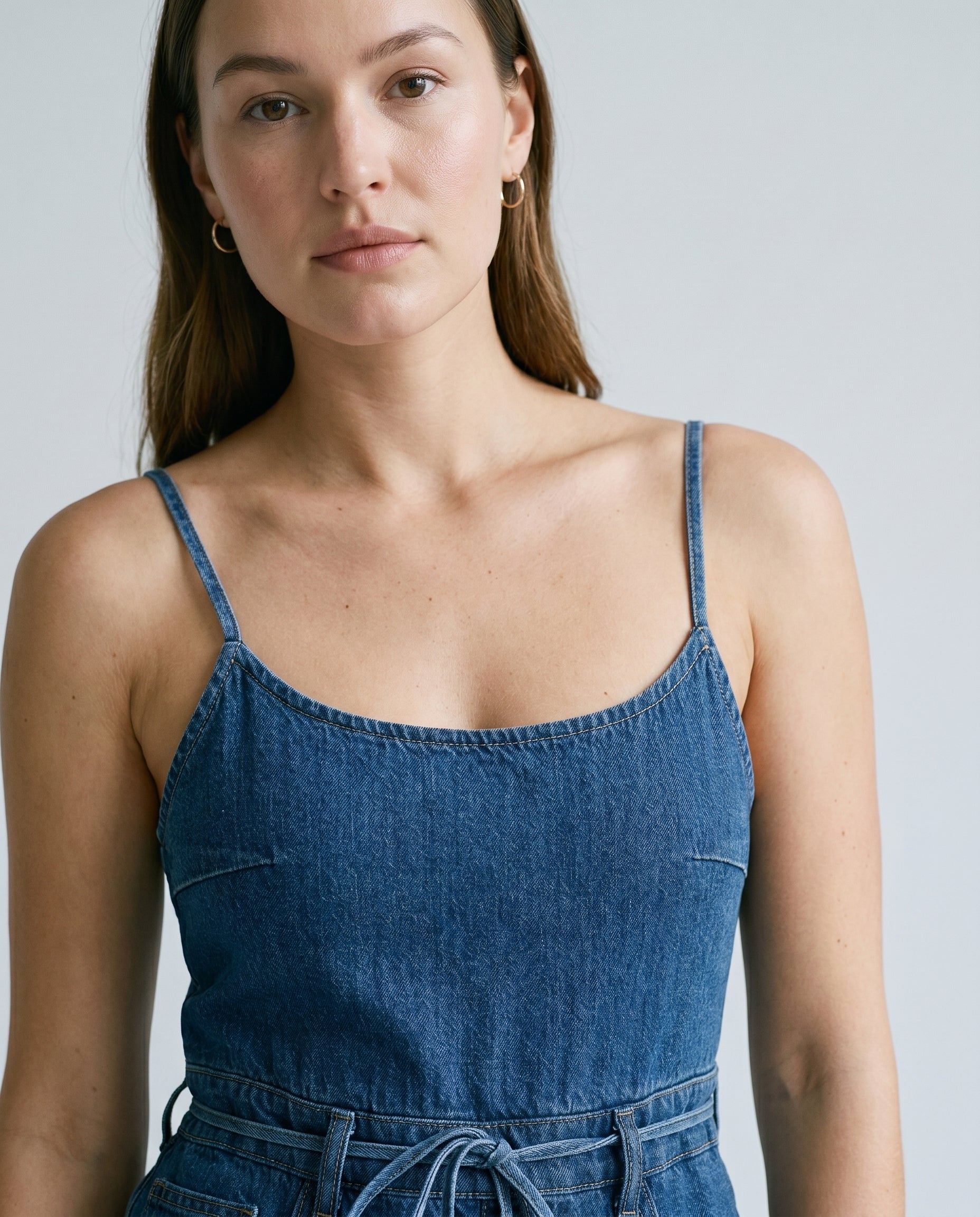 Denim Midi Dress Denim Blue