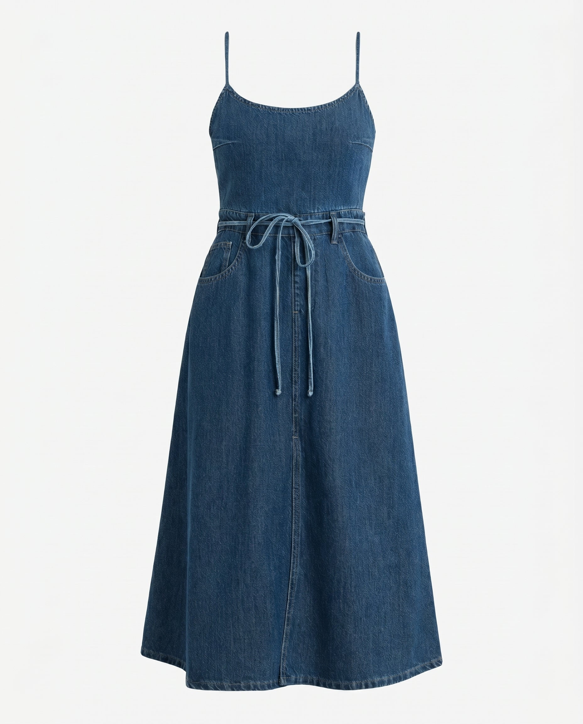 Denim Midi Dress Denim Blue