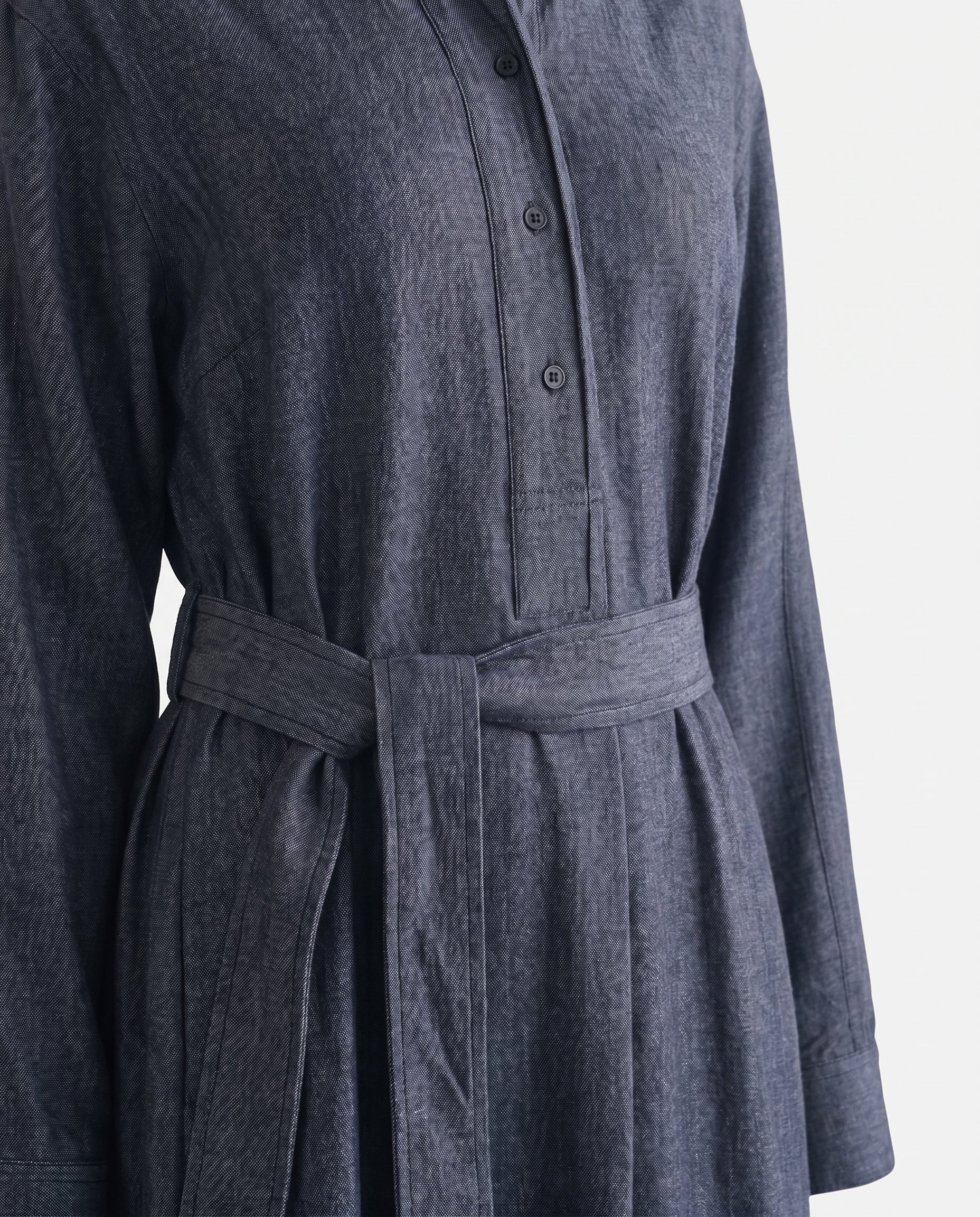 Belted Shirt Midi Dress Denim Blue 12 Rue Collette