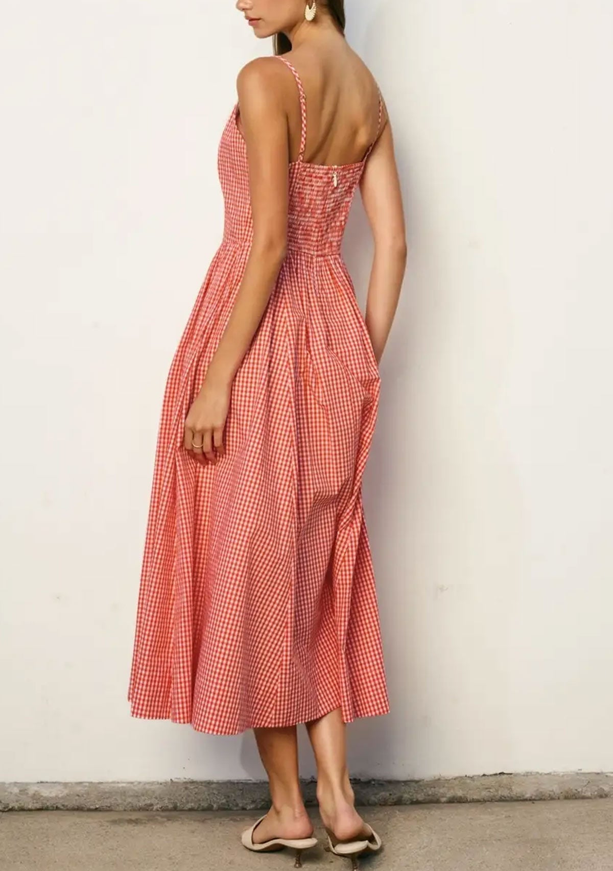 Capri Lines Gathered Hip Midi Dress Red/White Dress Forum Inc.