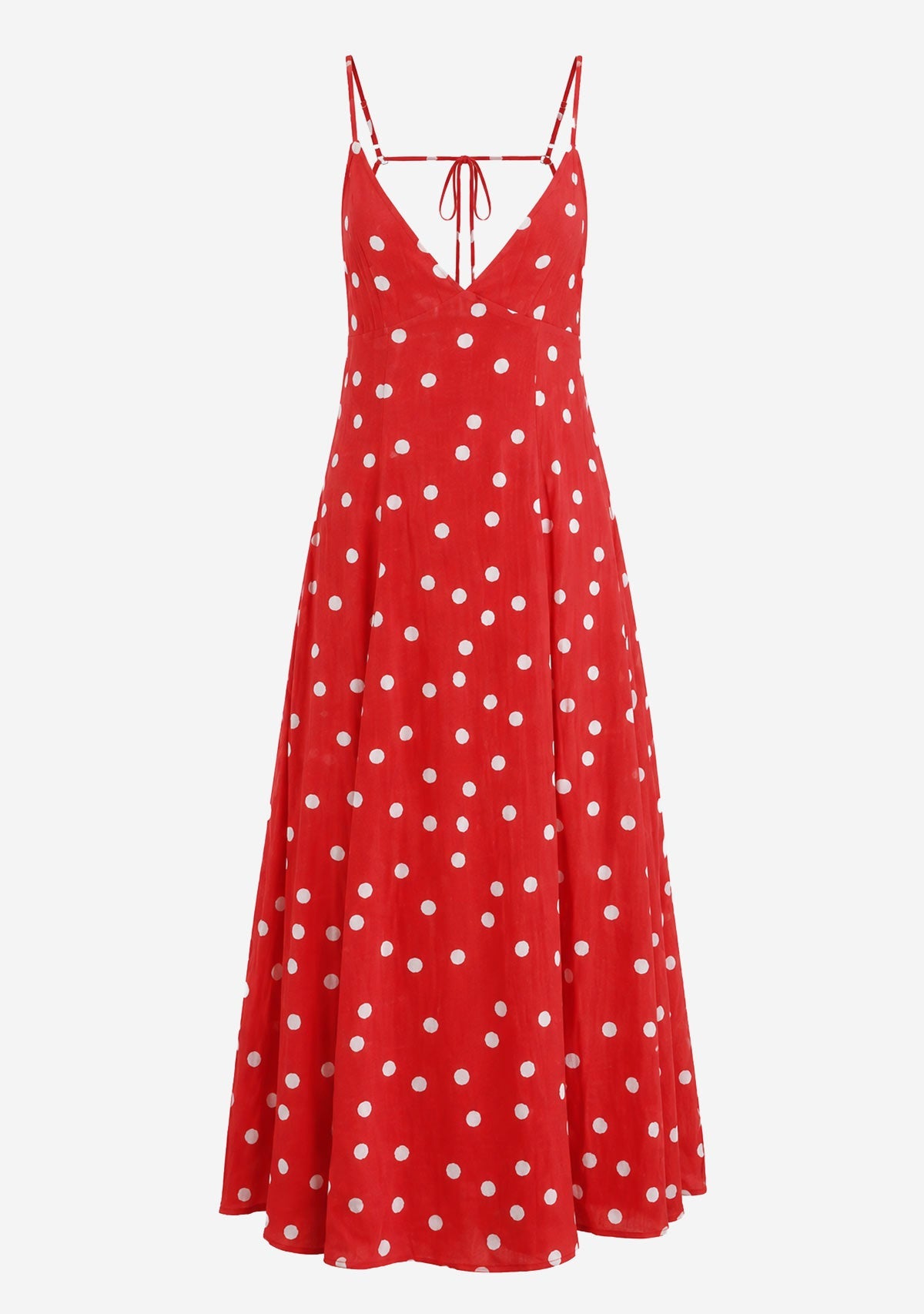 Tie Back Midi Dress Red/Ivory Dress Forum Inc.
