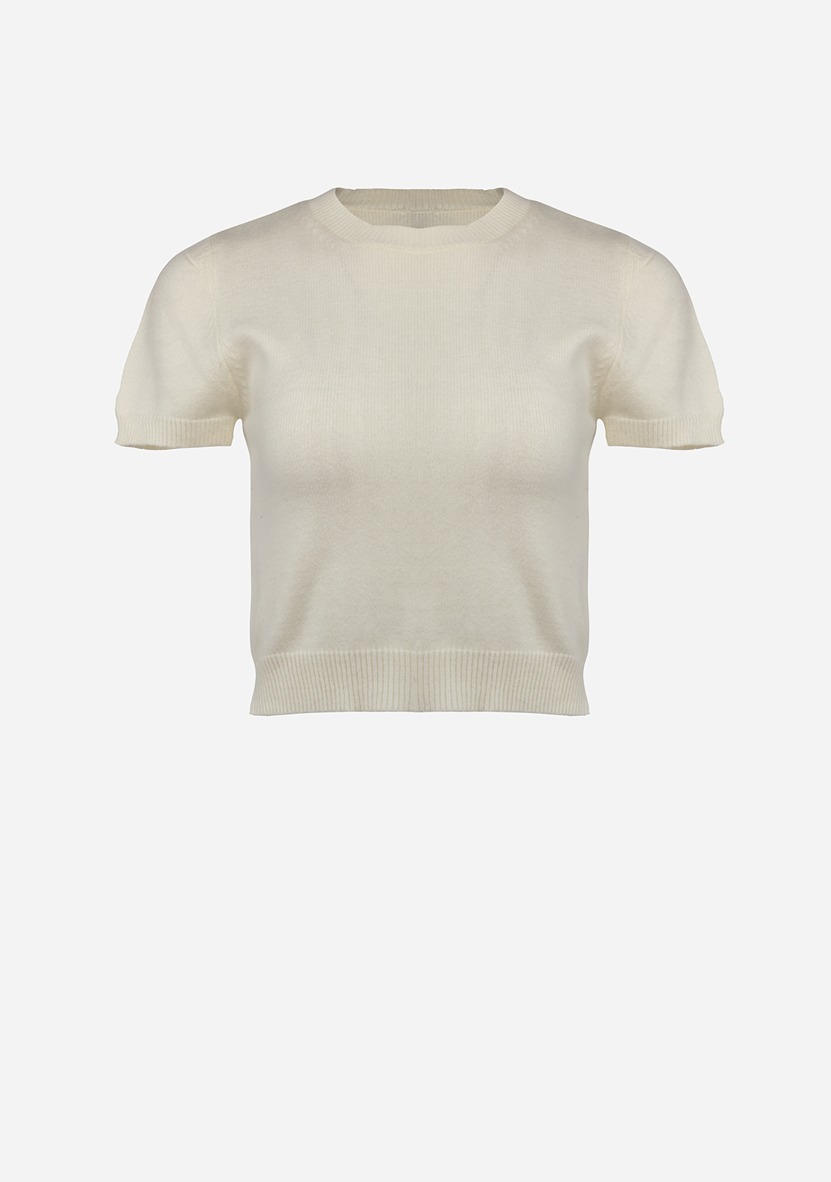 Alpine Short Sleeve Crew Neck Sweater Ivory