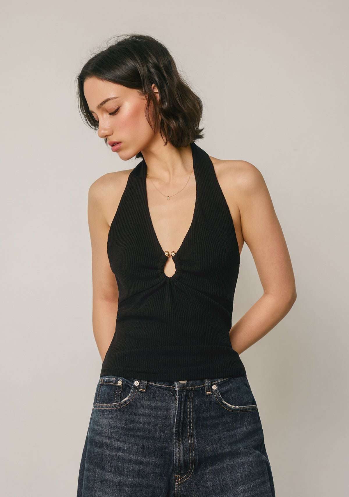 Top Sleeveless Woven Rayon Black Dress Forum Inc.