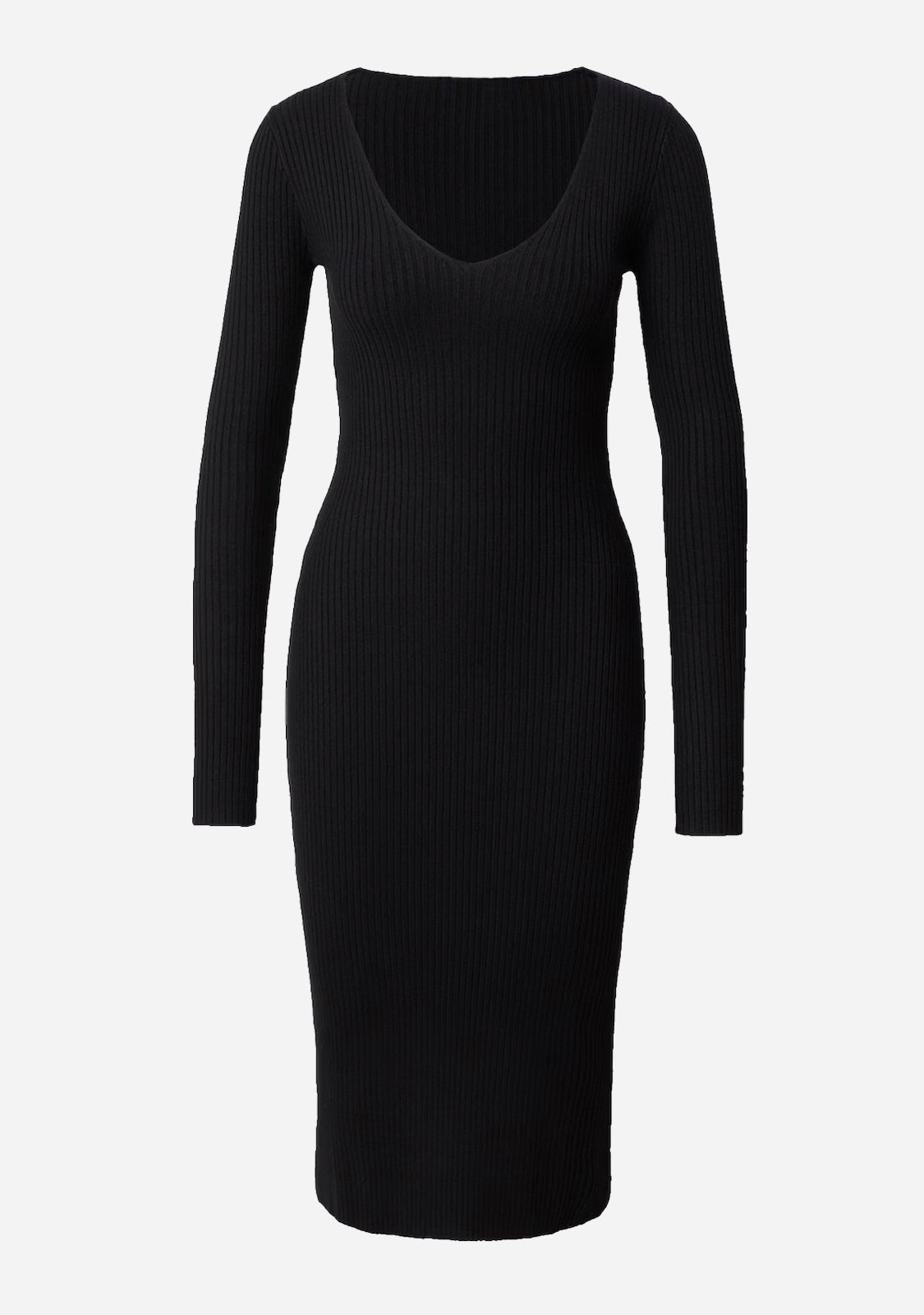 Double V Neck Slit Midi Knit Dress The Latest Scoop