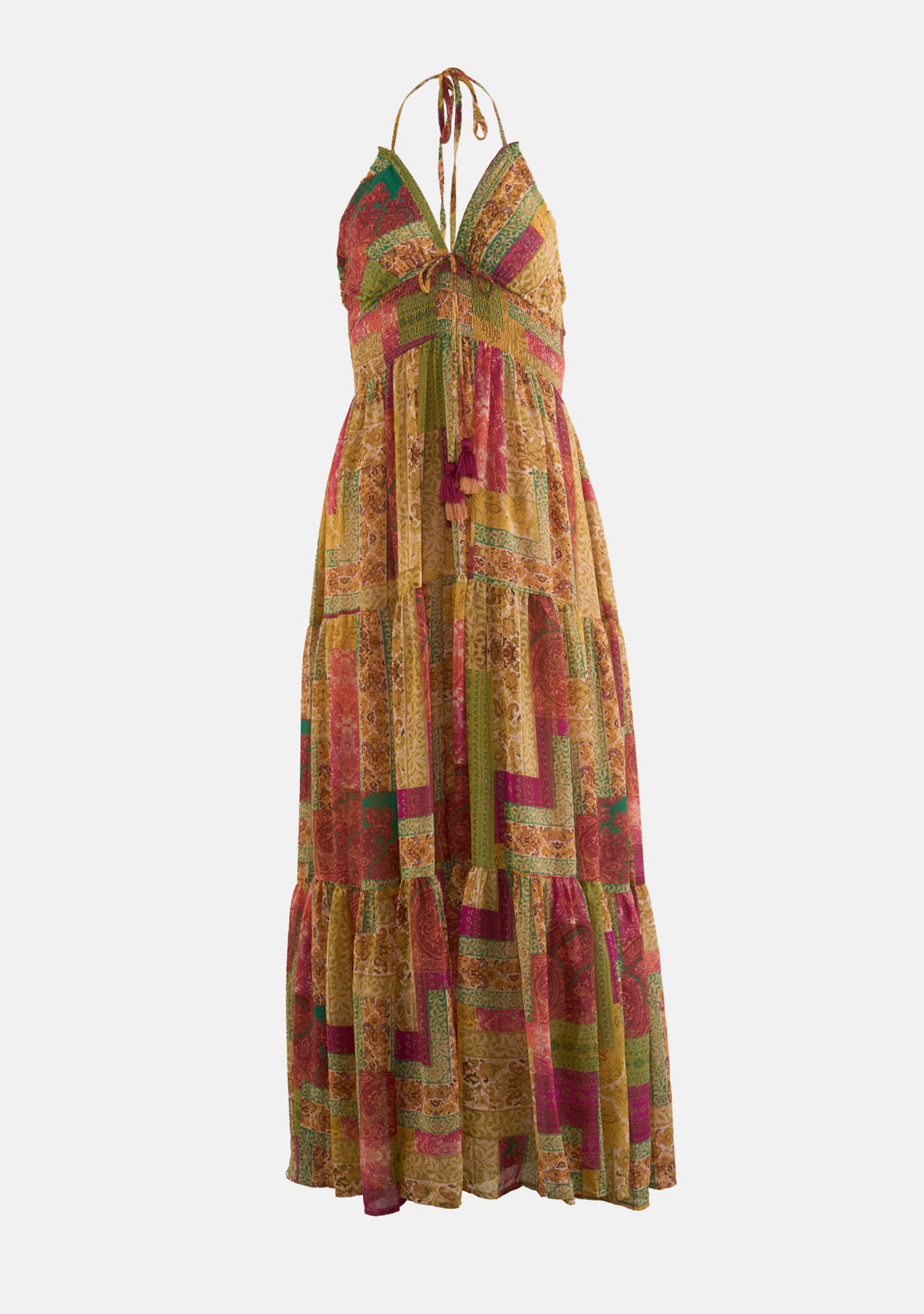 Spirited Dress in Olive Multi