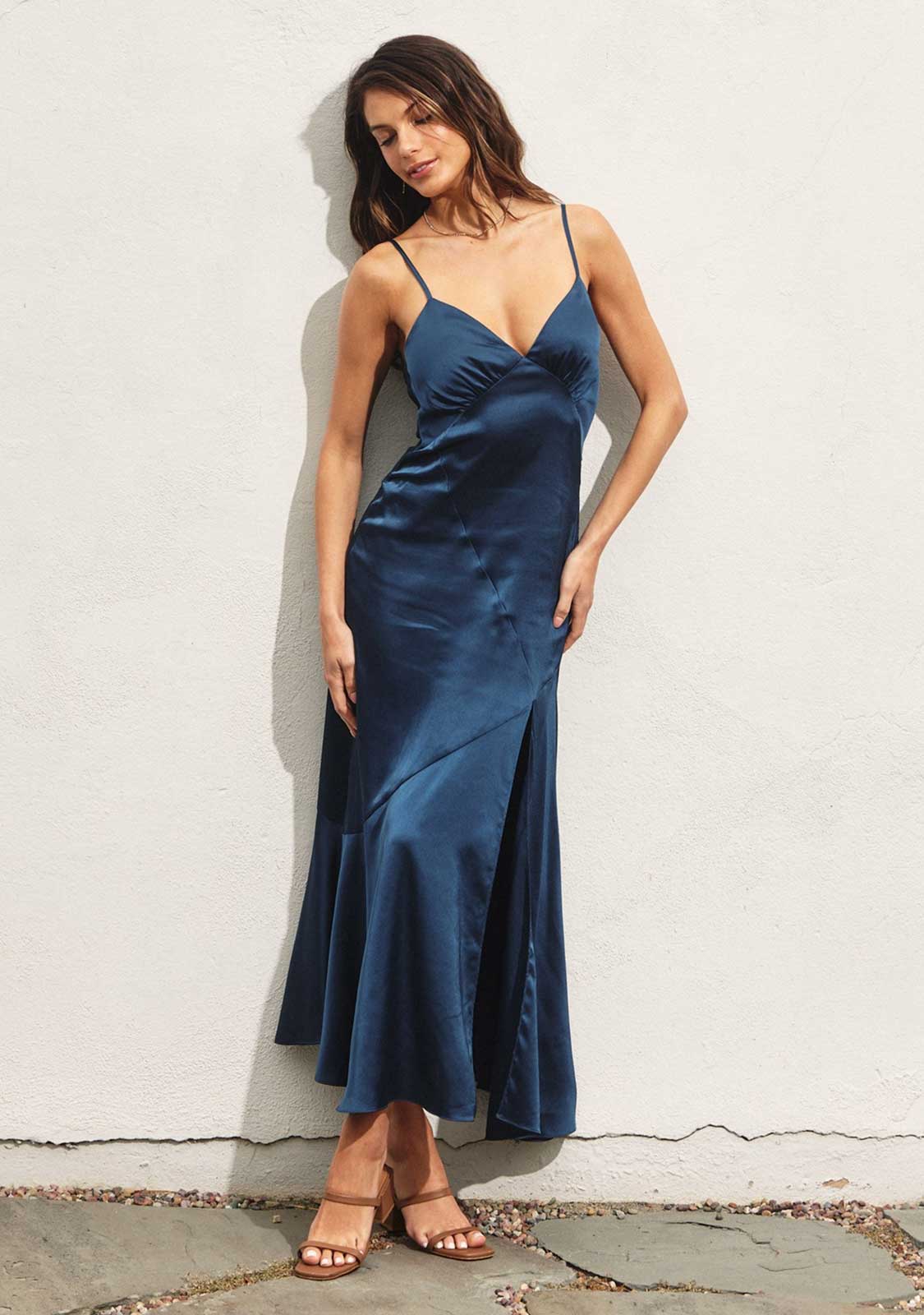 Solid Sleeveless Midi Dress w Side Slit The Latest Scoop