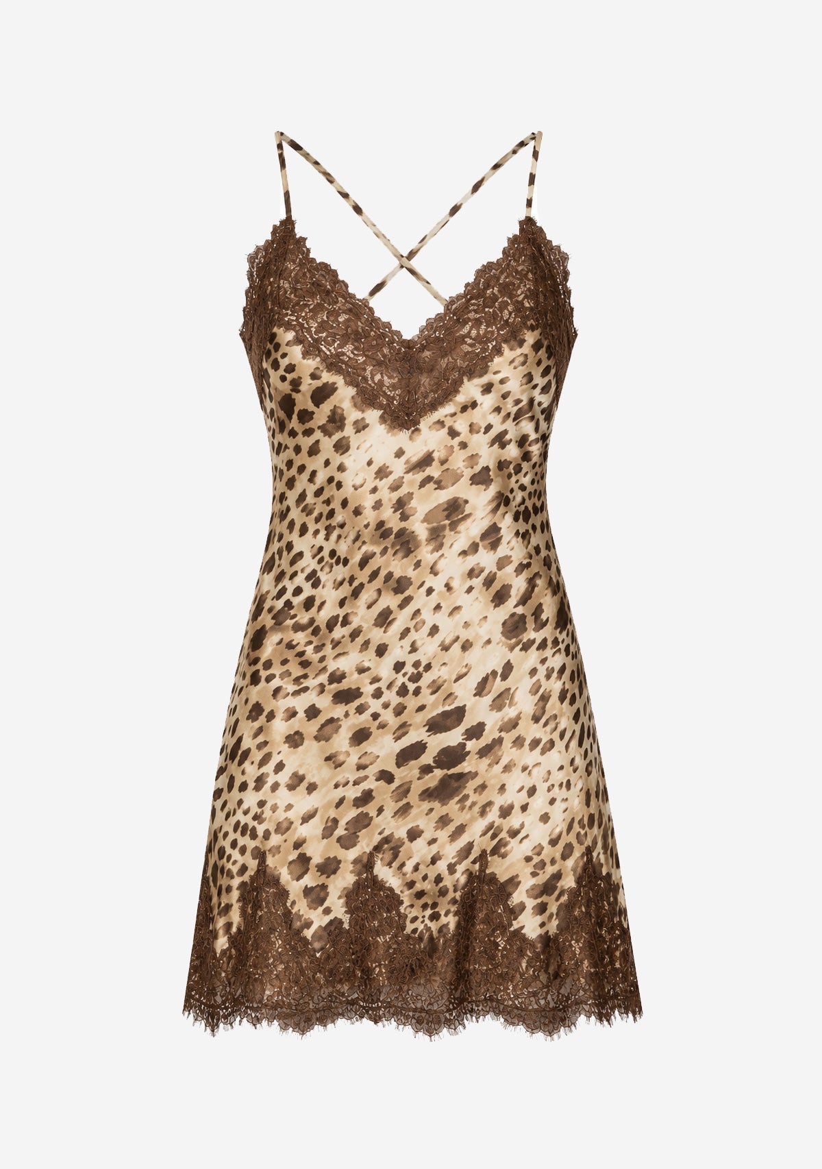 Savanna Heat Lace Trim Mini Dress Soft Brown Dress Forum Inc.