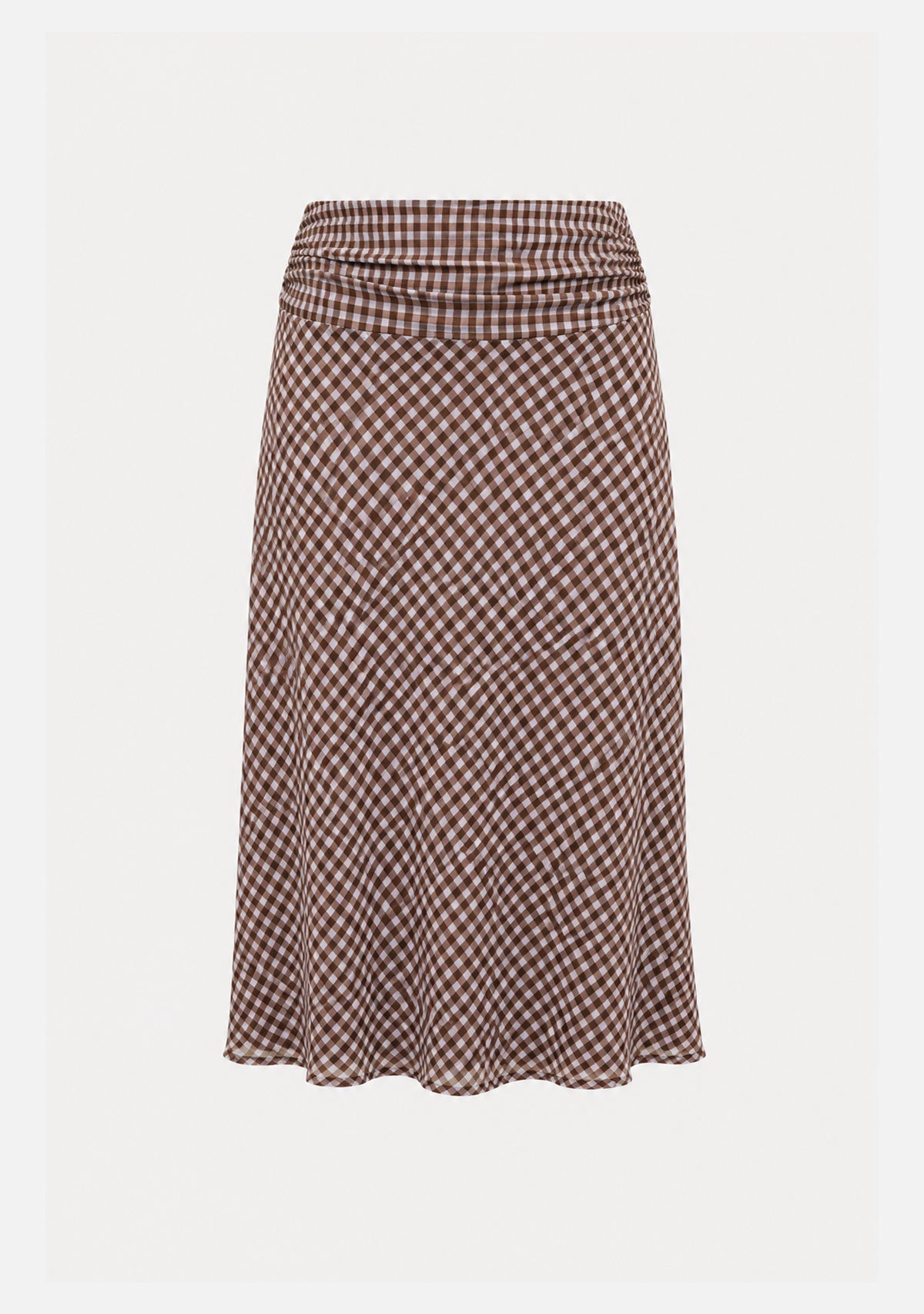 Low Rise Midi Skirt Lavender Brown Gingham Emory Park
