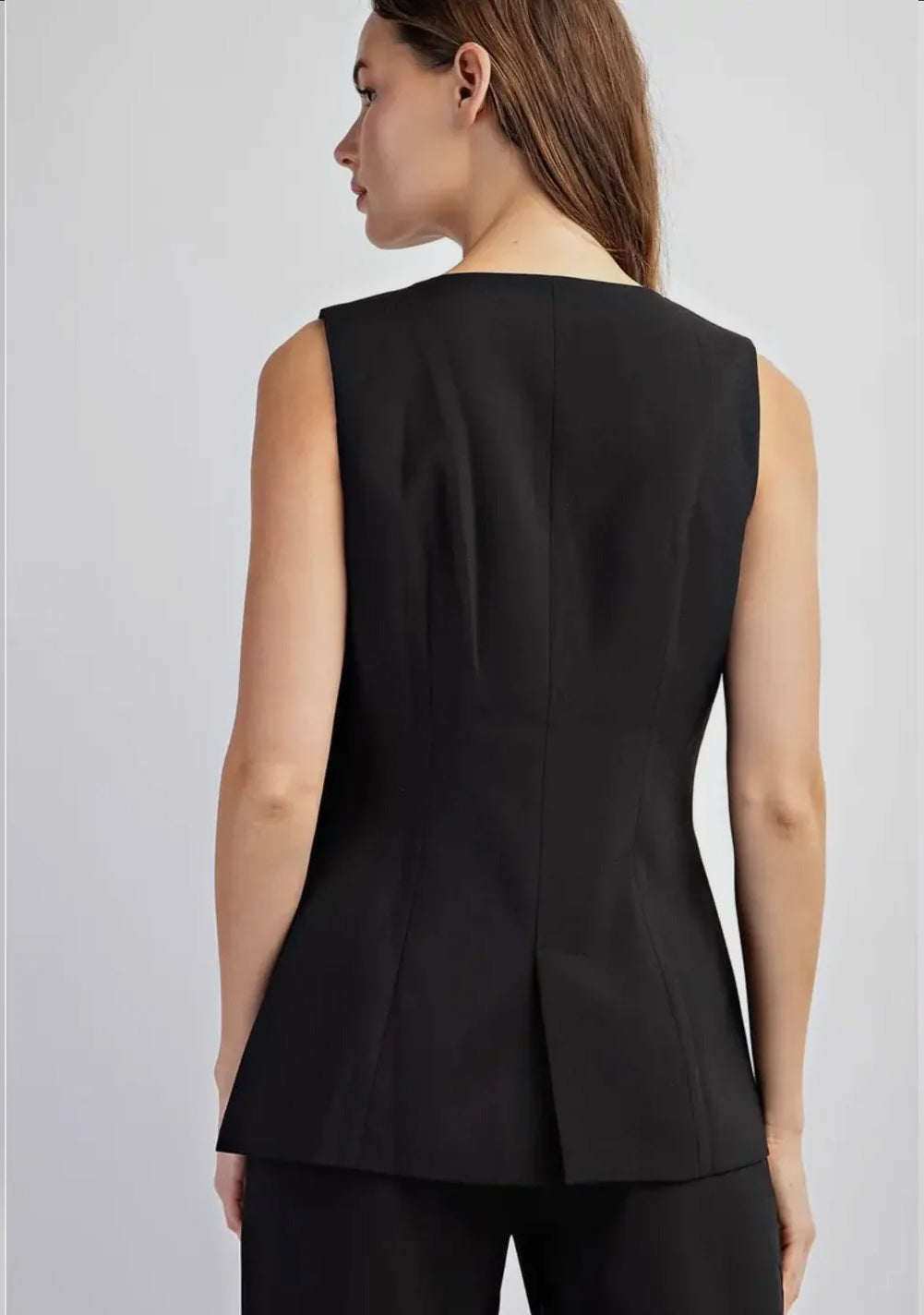Textured Long Tailored Vest