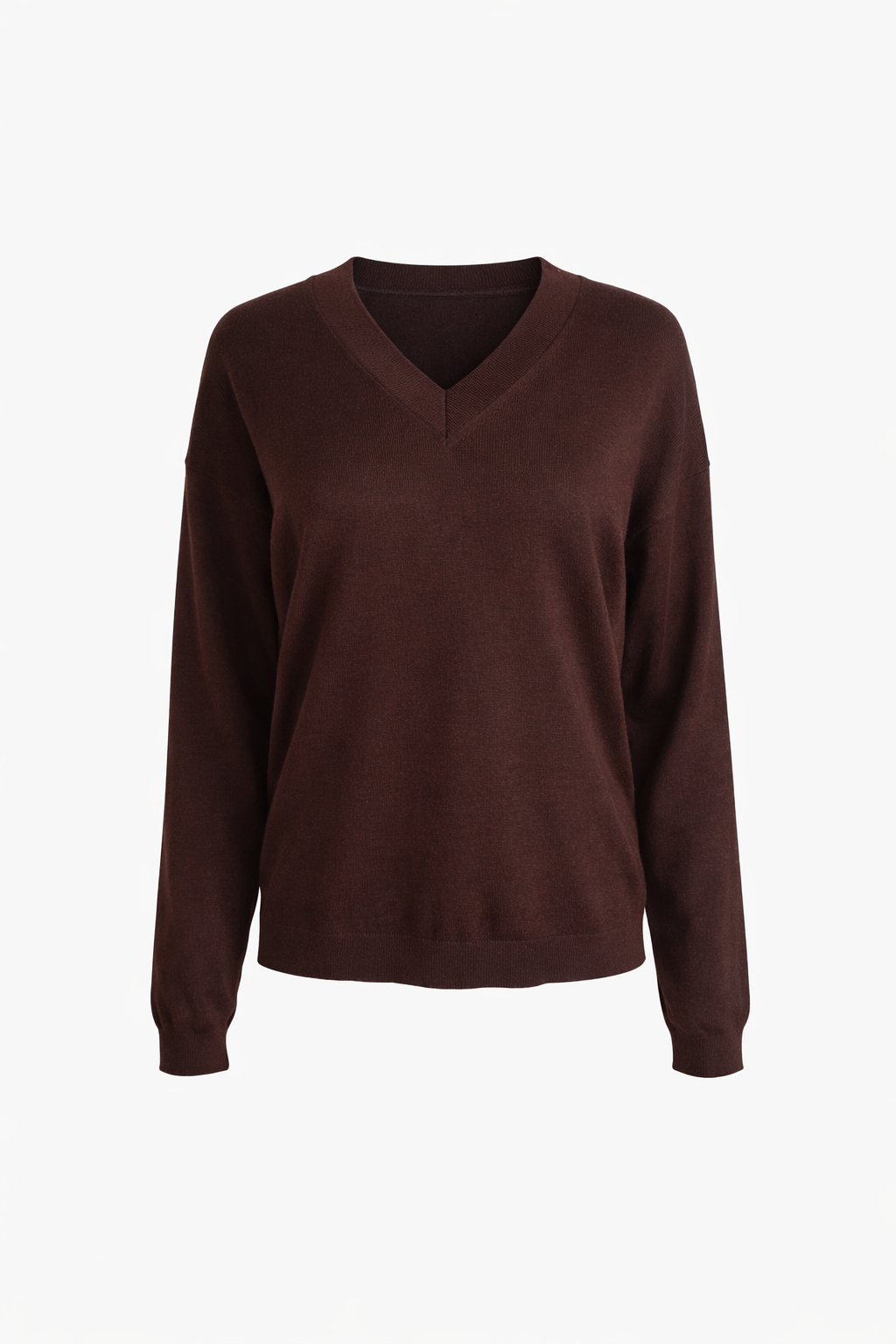 Elizabeth LS VNeck Sweater Chocolate Brown Mari
