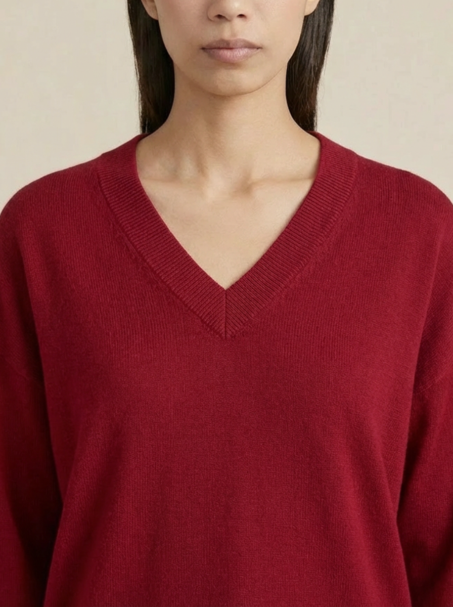 Pull Elizabeth à manches longues et col en V