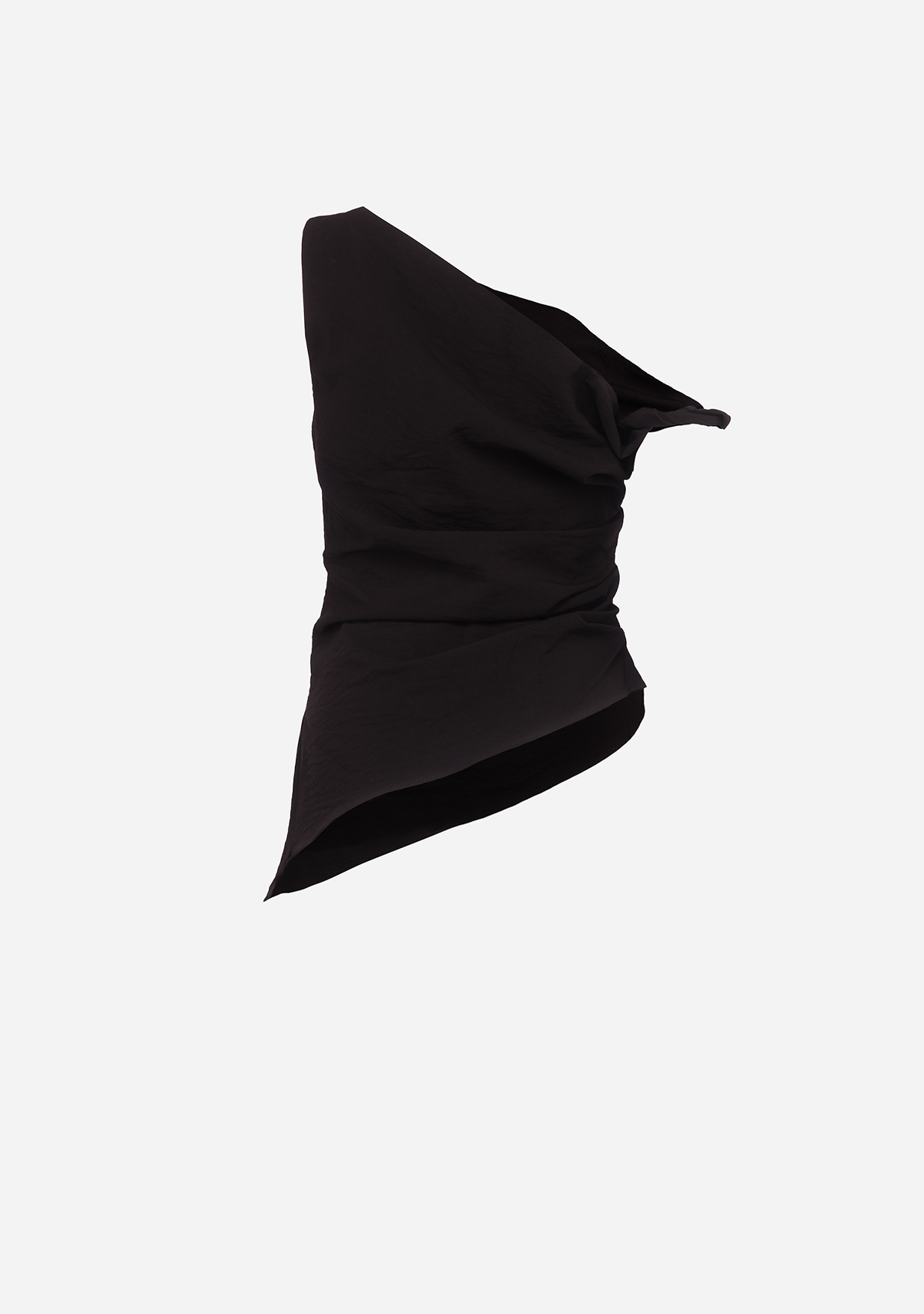 Asymmetrical Shoulder Tunic Top Black