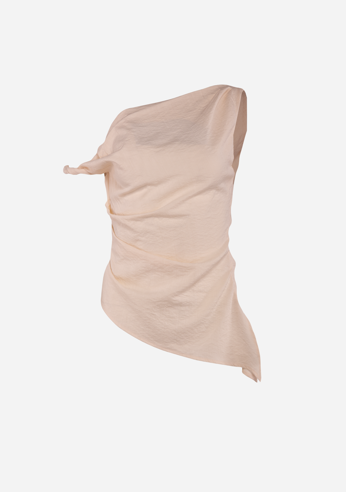 Asymmetrical Shoulder Tunic Top Vanilla