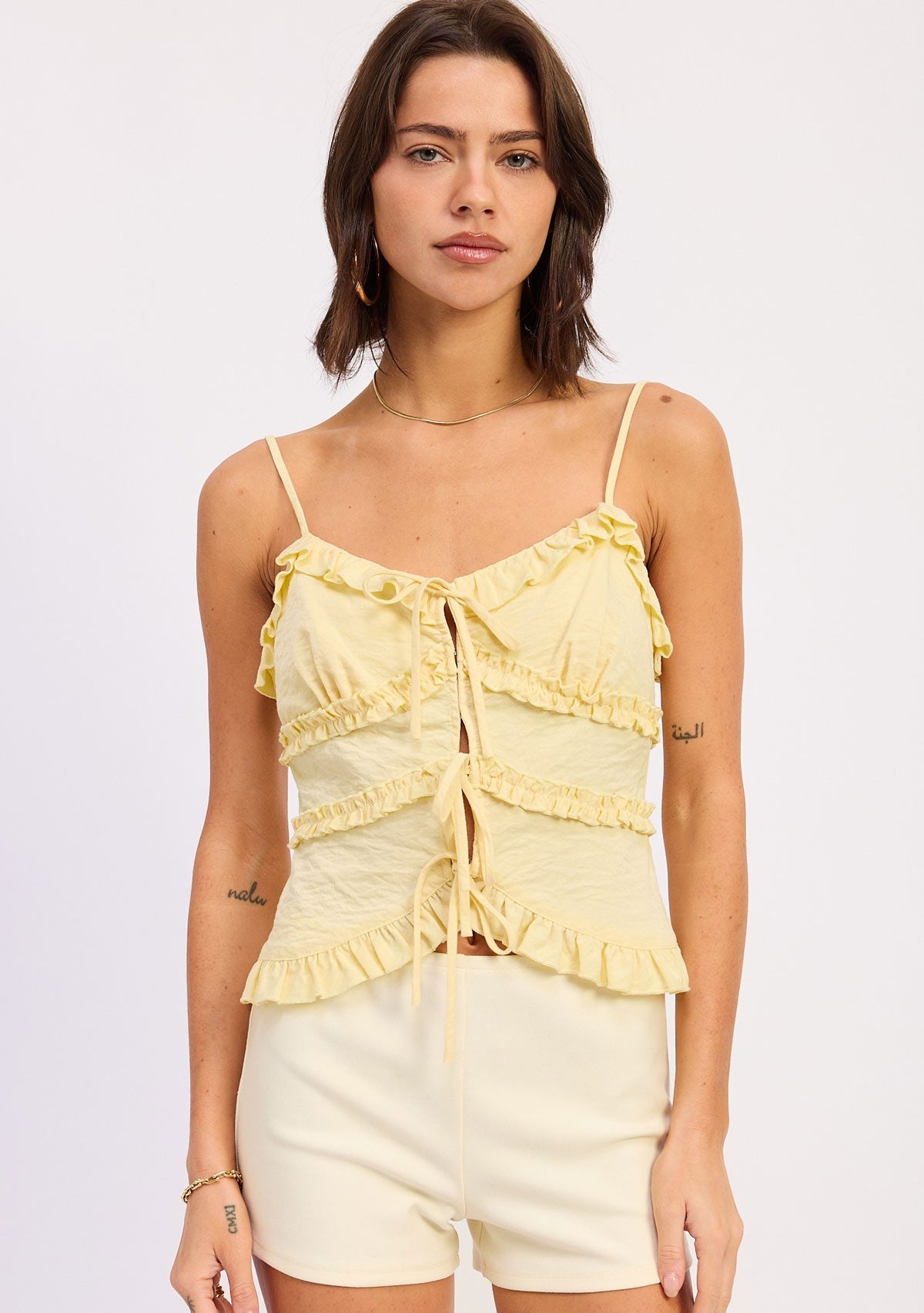 Ruffle Cami Top Butter